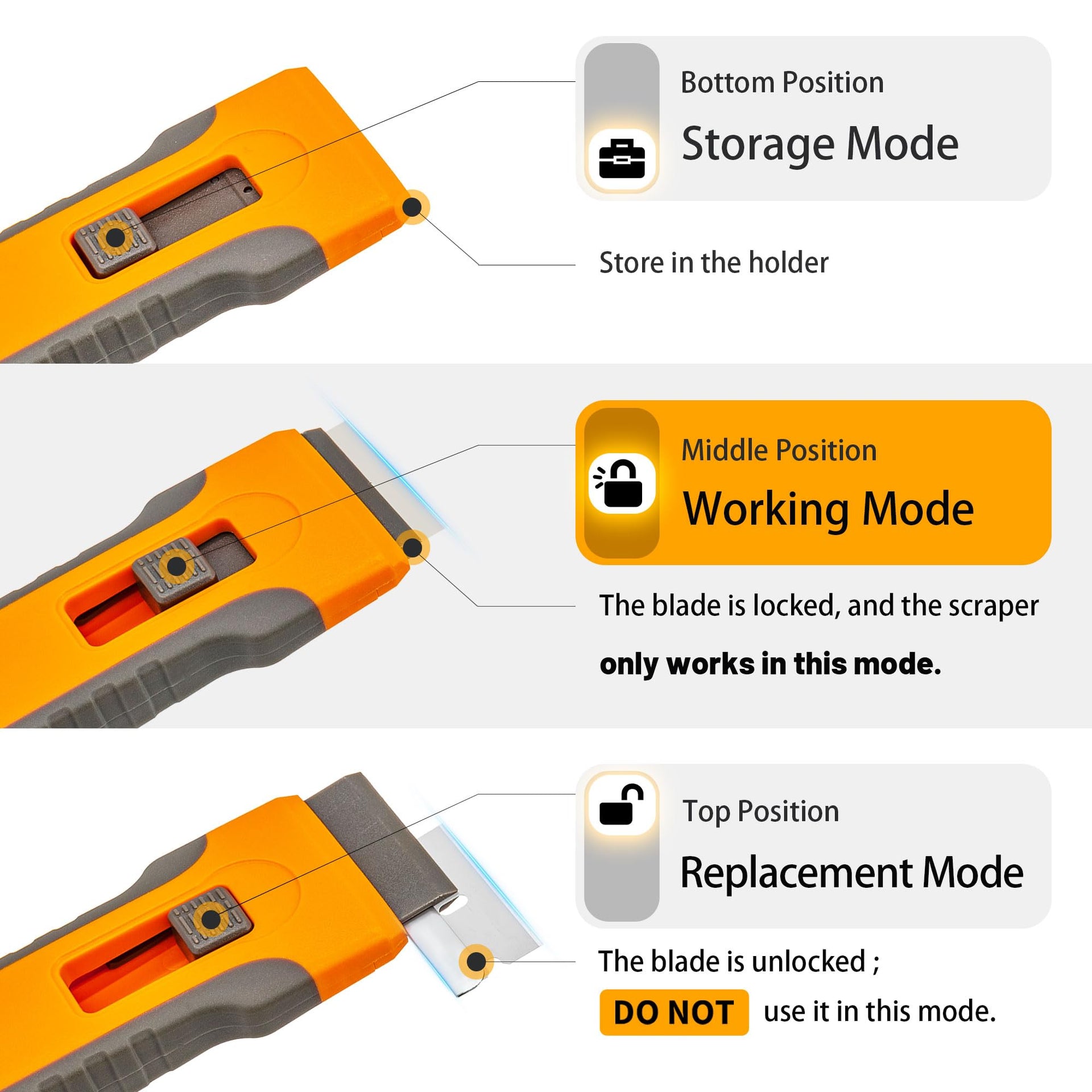 Razor Blade Scraper Tool with 15pcs Extra Blades