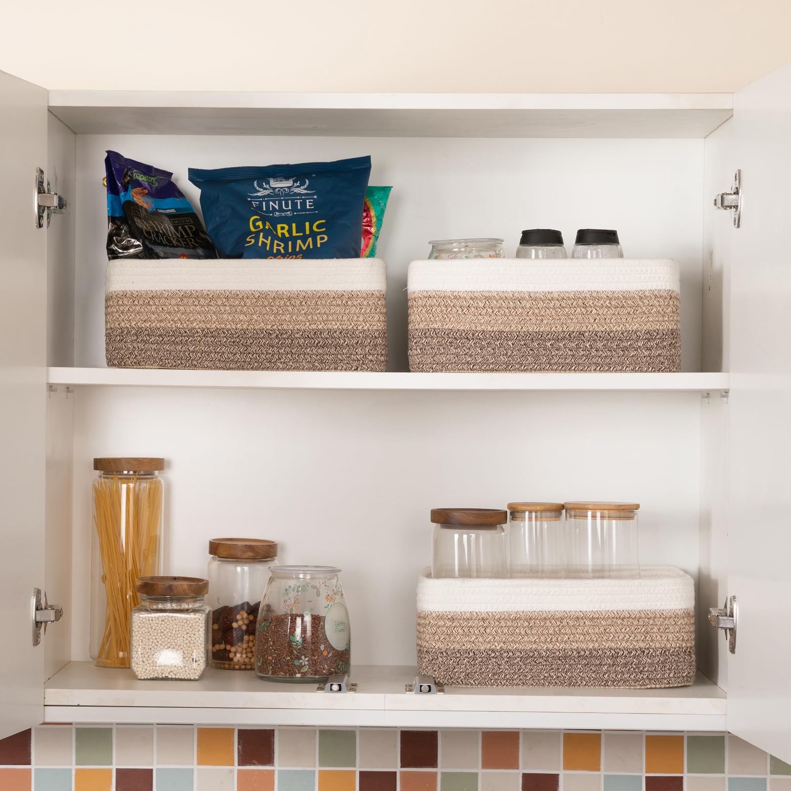 3 Pack Small Storage Baskets for Organizing (3 Count)
