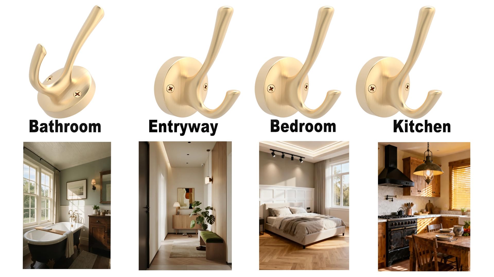 Gold Hat and Coat Hooks