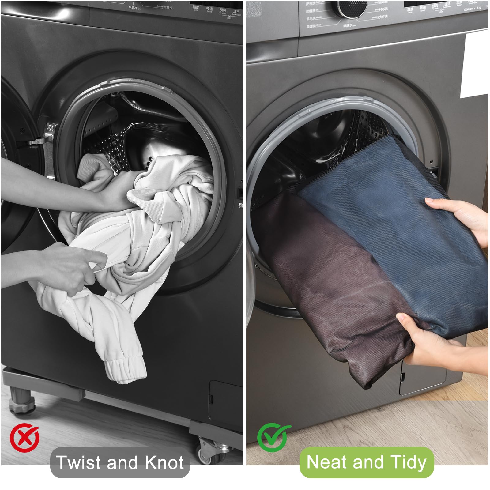 2 Pack Durable Laundry Bags with Zipper 20 x 24 Inch (2 Count)