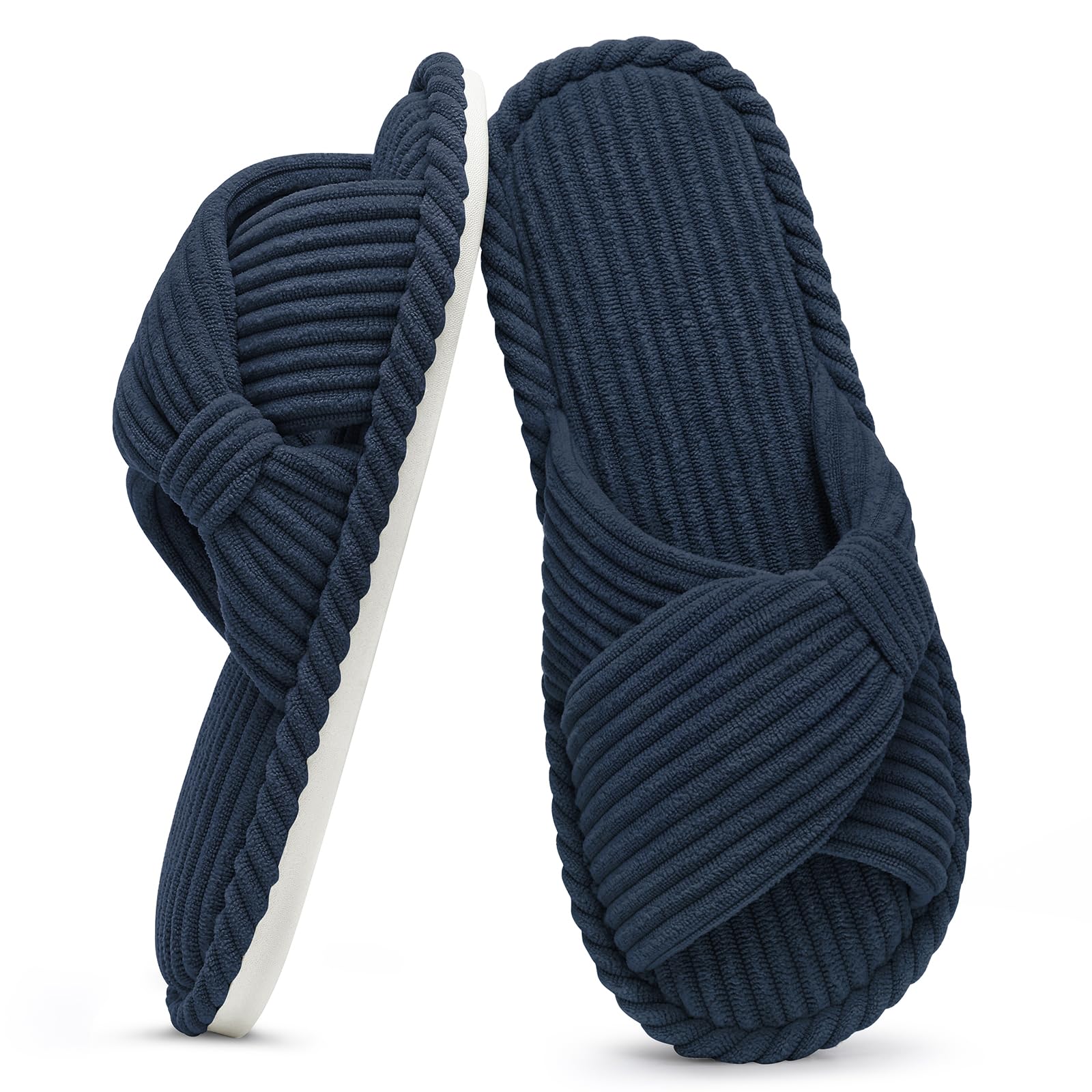 Summer House Slippers for Women Corduroy Open Toe Indoor Slippers