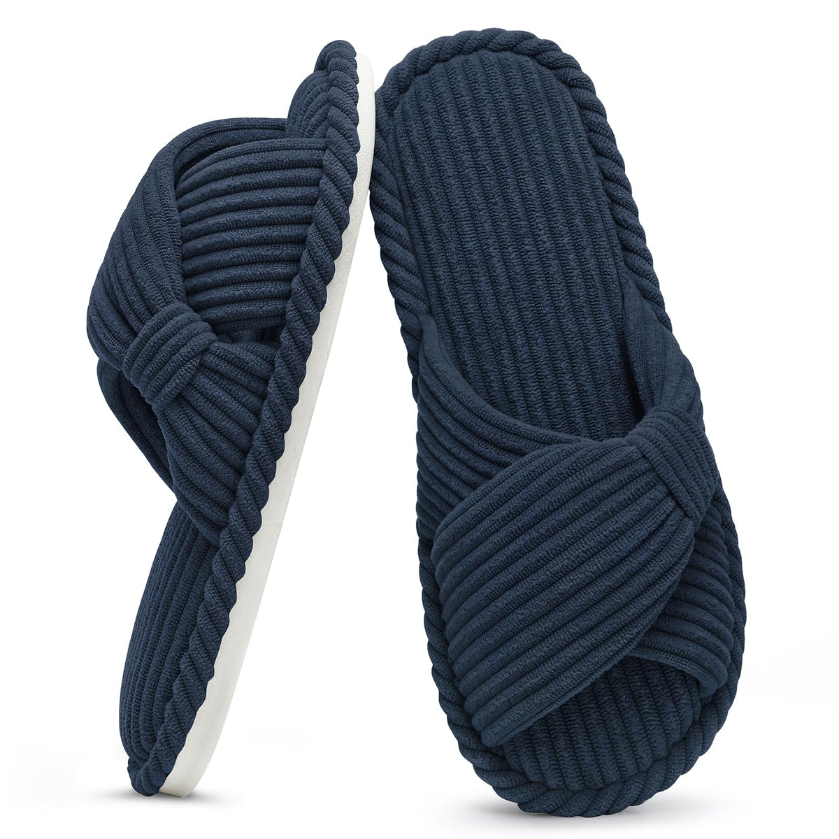 Summer House Slippers for Women Corduroy Open Toe Indoor Slippers
