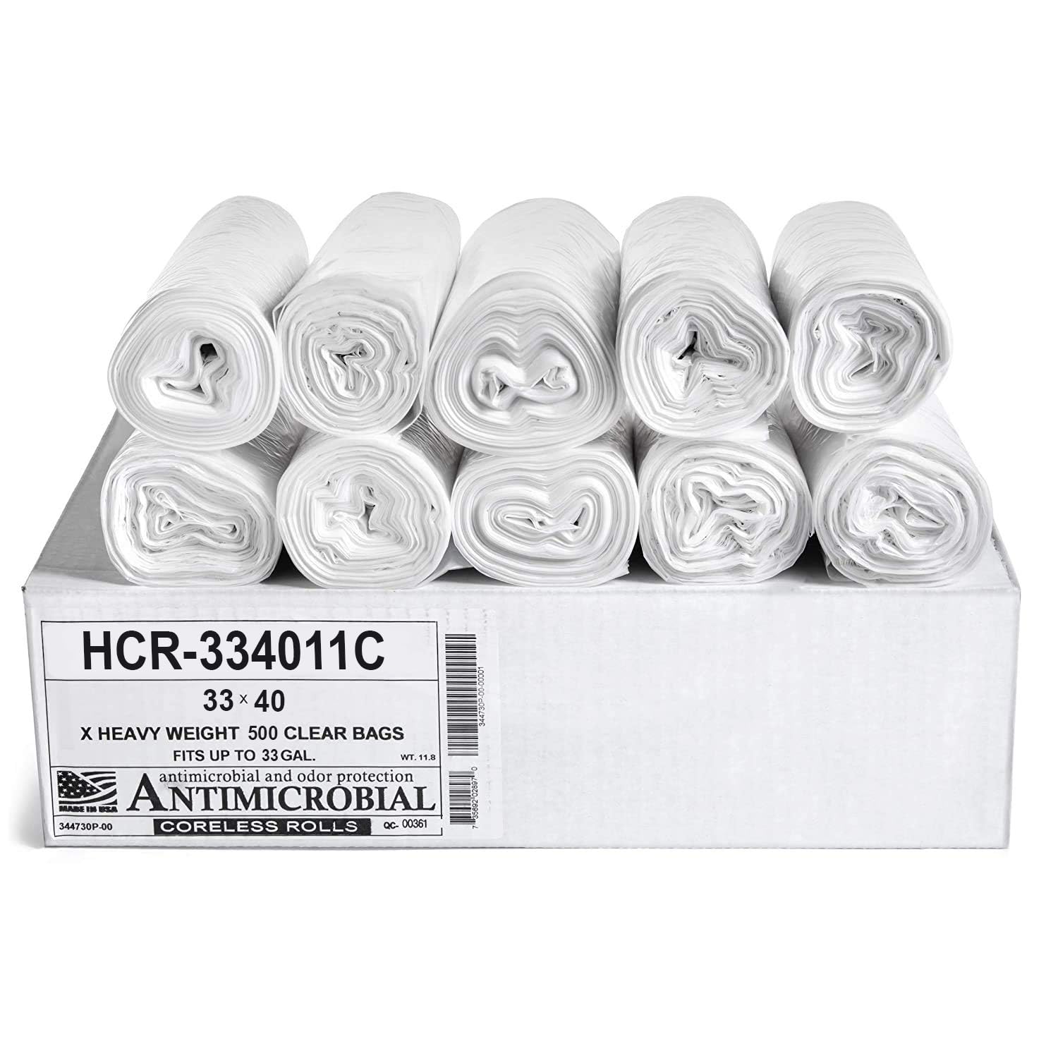 33 Gal Clear Trash Bags (500 Count)