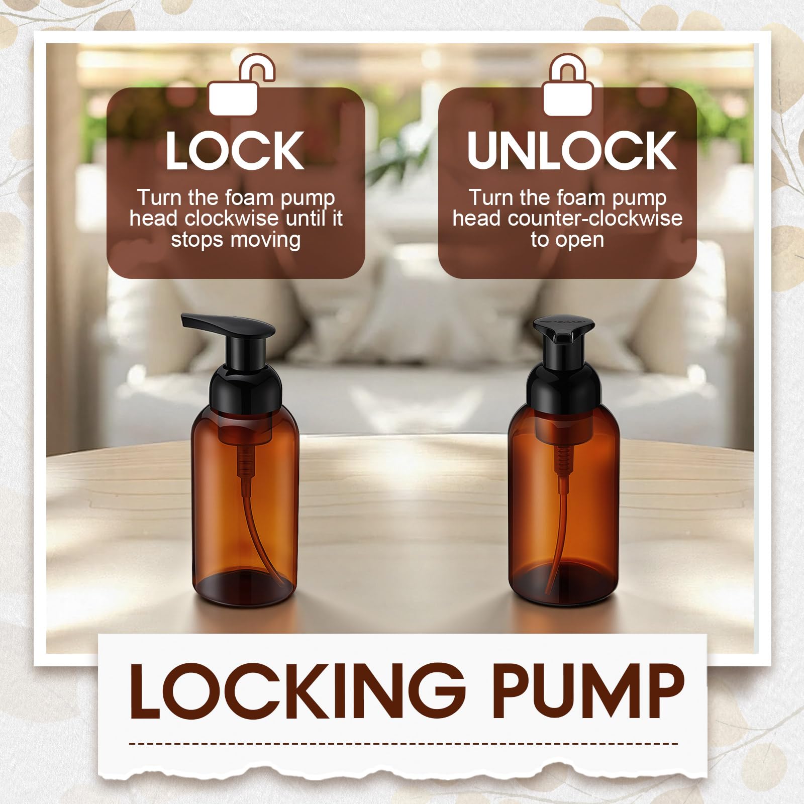 16 Pcs 10 oz Amber Foaming Soap Dispenser (16 Count)