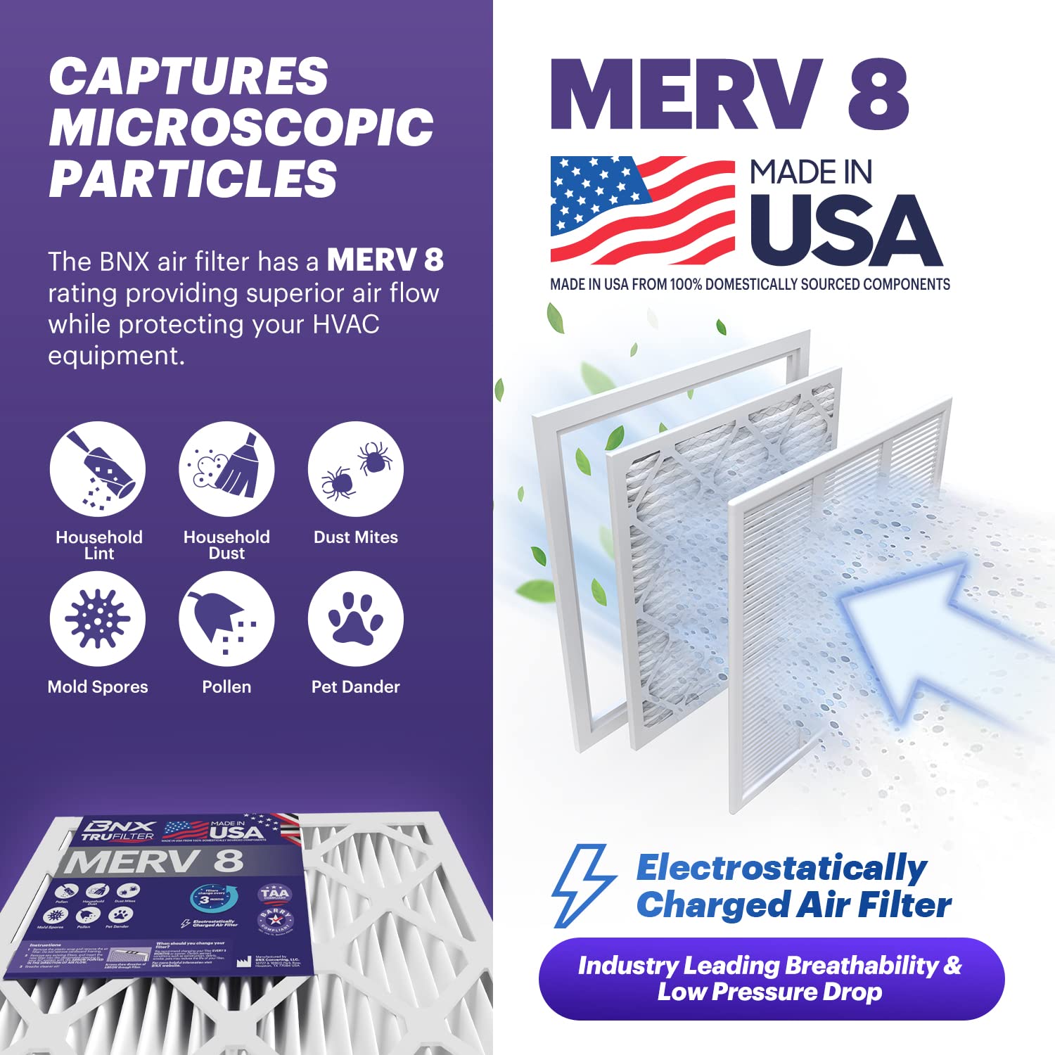 TruFilter 16x20x1 Air Filter MERV 8 (4 Count)