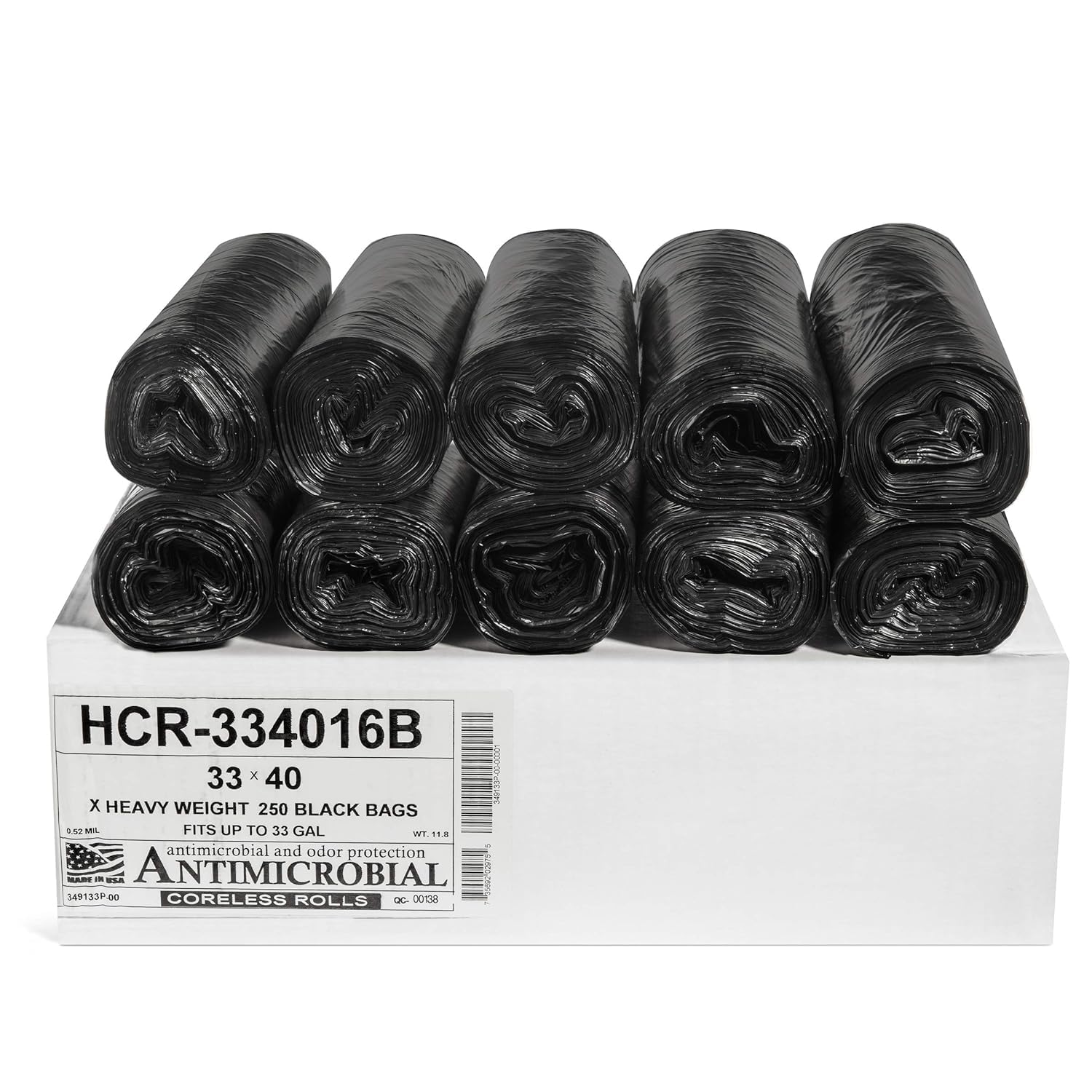 33 Gal Black Trash Bags (250 Count)