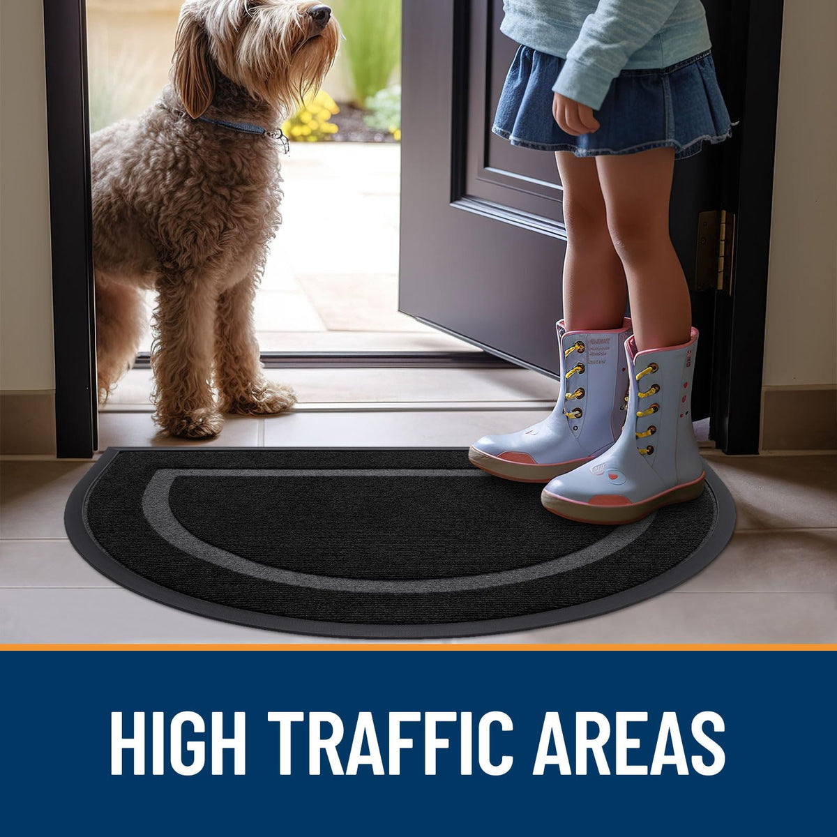 Half Circle Front Door Mat Outside 29.5x17 All