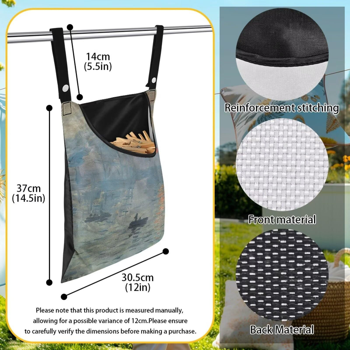 Heavy Duty Outdoor Clothespin Bag