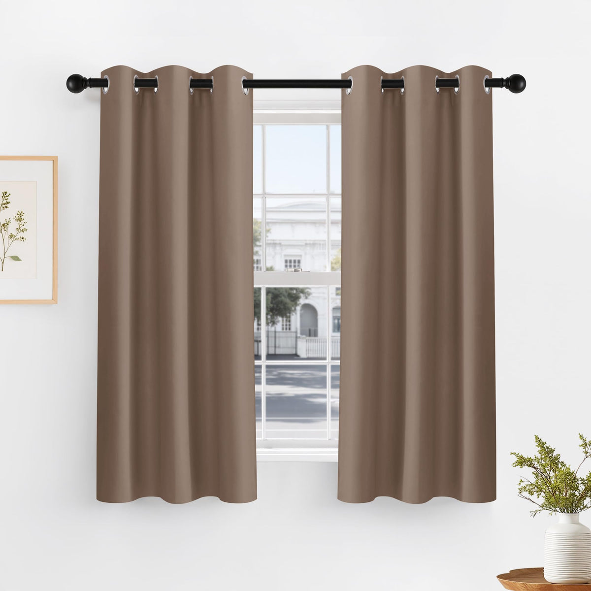 Black Out Curtains for Bedroom 54 inch Length 2 Panels Set (2 Count)