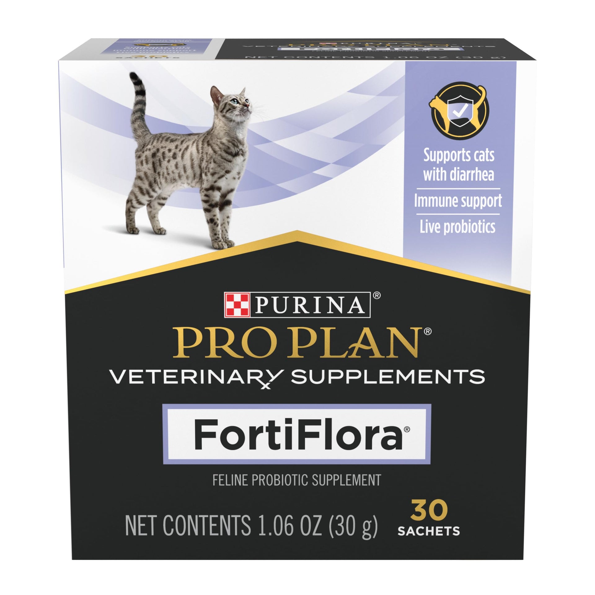 FortiFlora Daily Probiotic Powder Supplement for Cats with Digestive Support and Immune System for Occasional Diarrhea (30 Count)