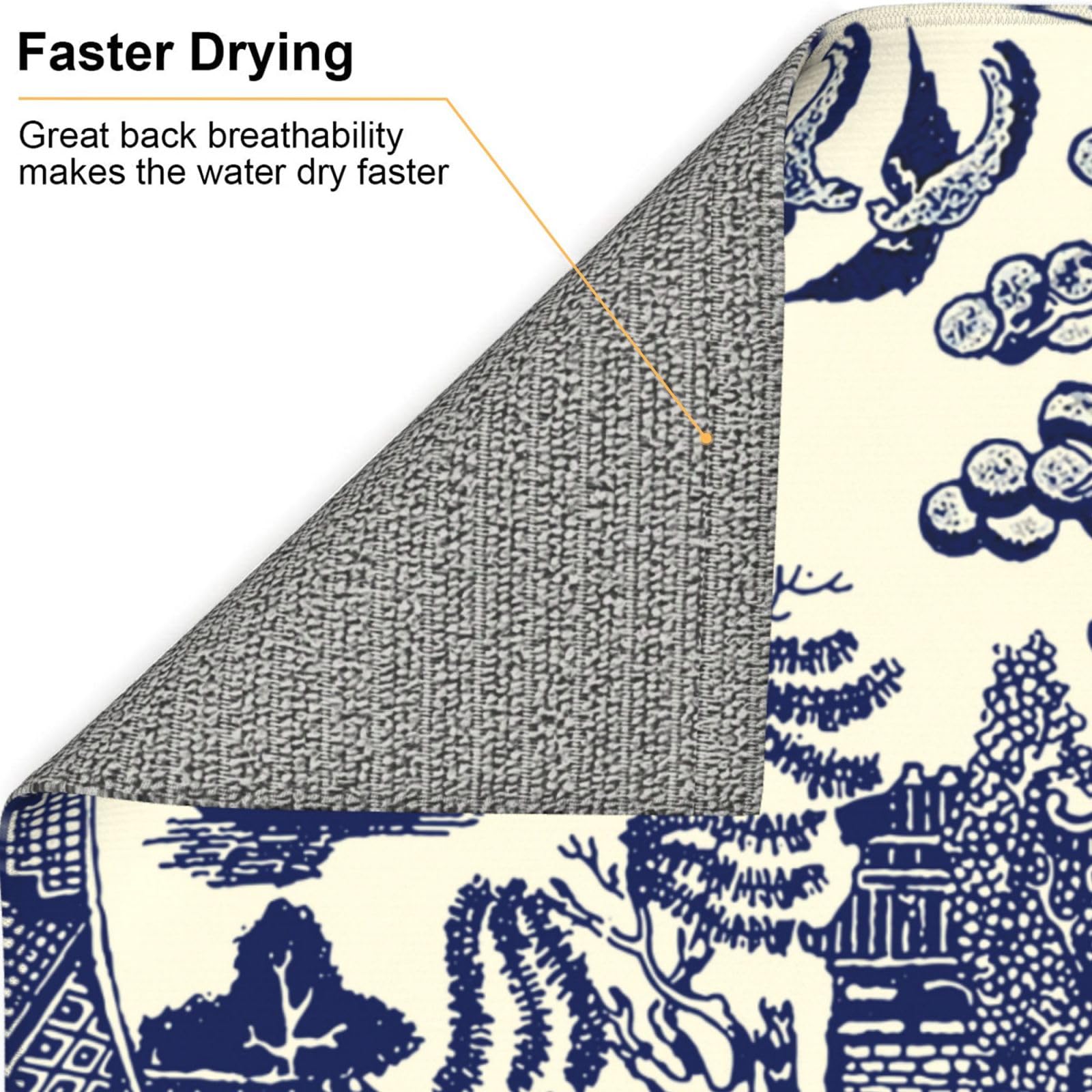 Dish Drying Mat For Kitchen Counter Absorbent Dish Mat Reversible Drainer Drying Kitchen Mat