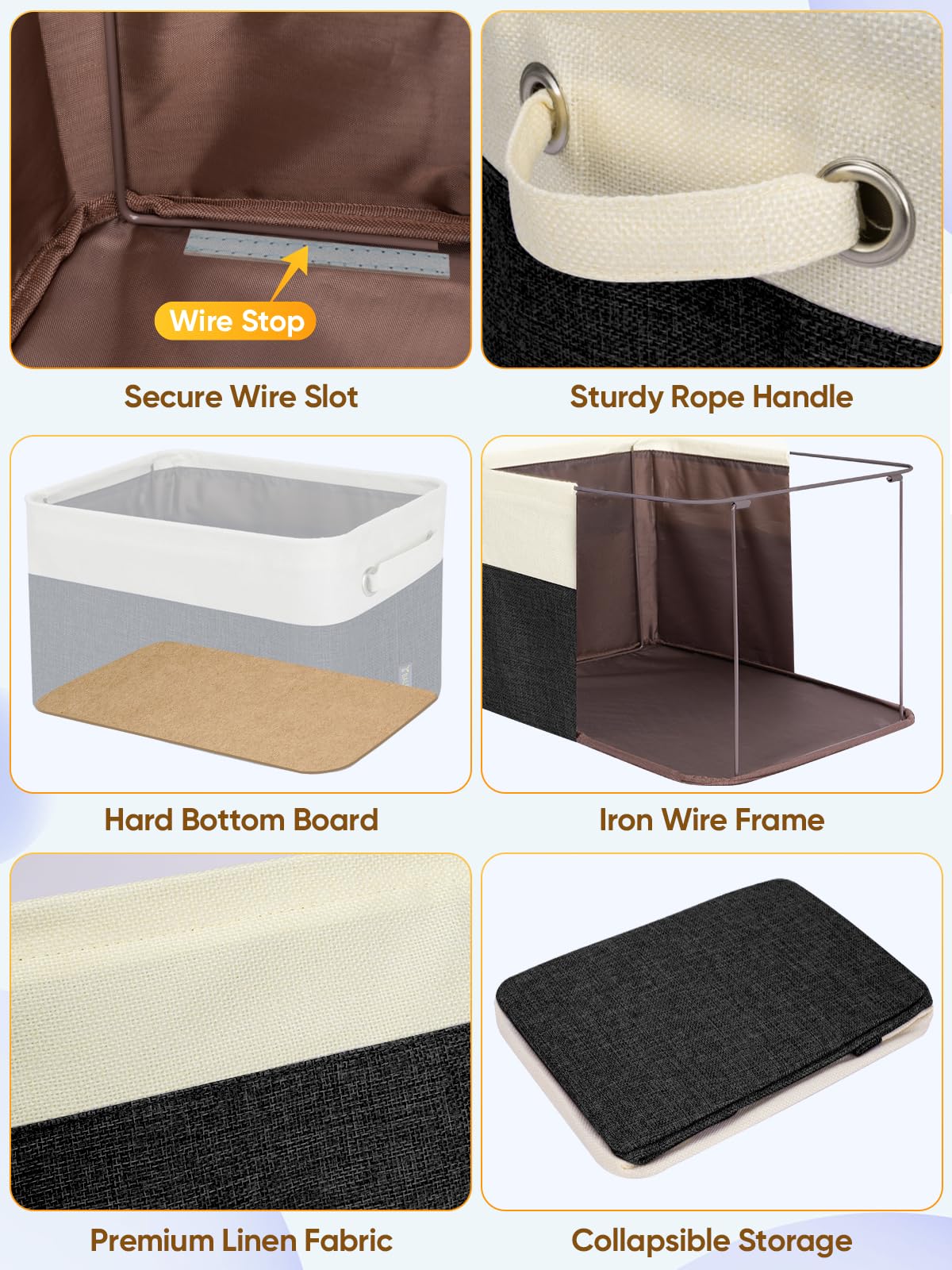 3 Pack Fabric Closet Storage Bins for Shelves (3 Count)