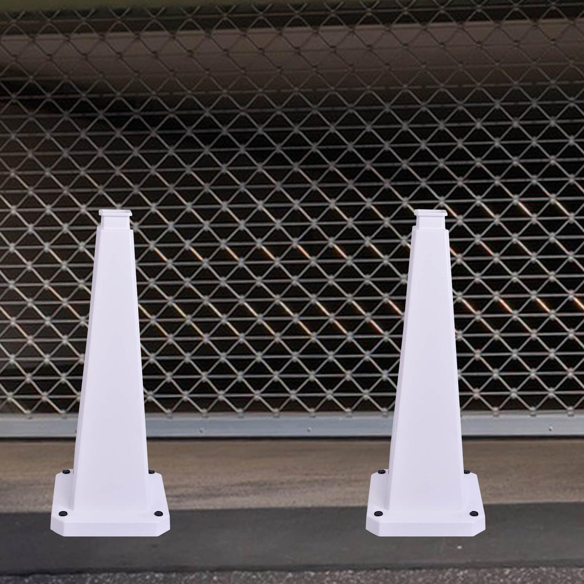6 Pack 36 Inch Solid White Traffic Cone