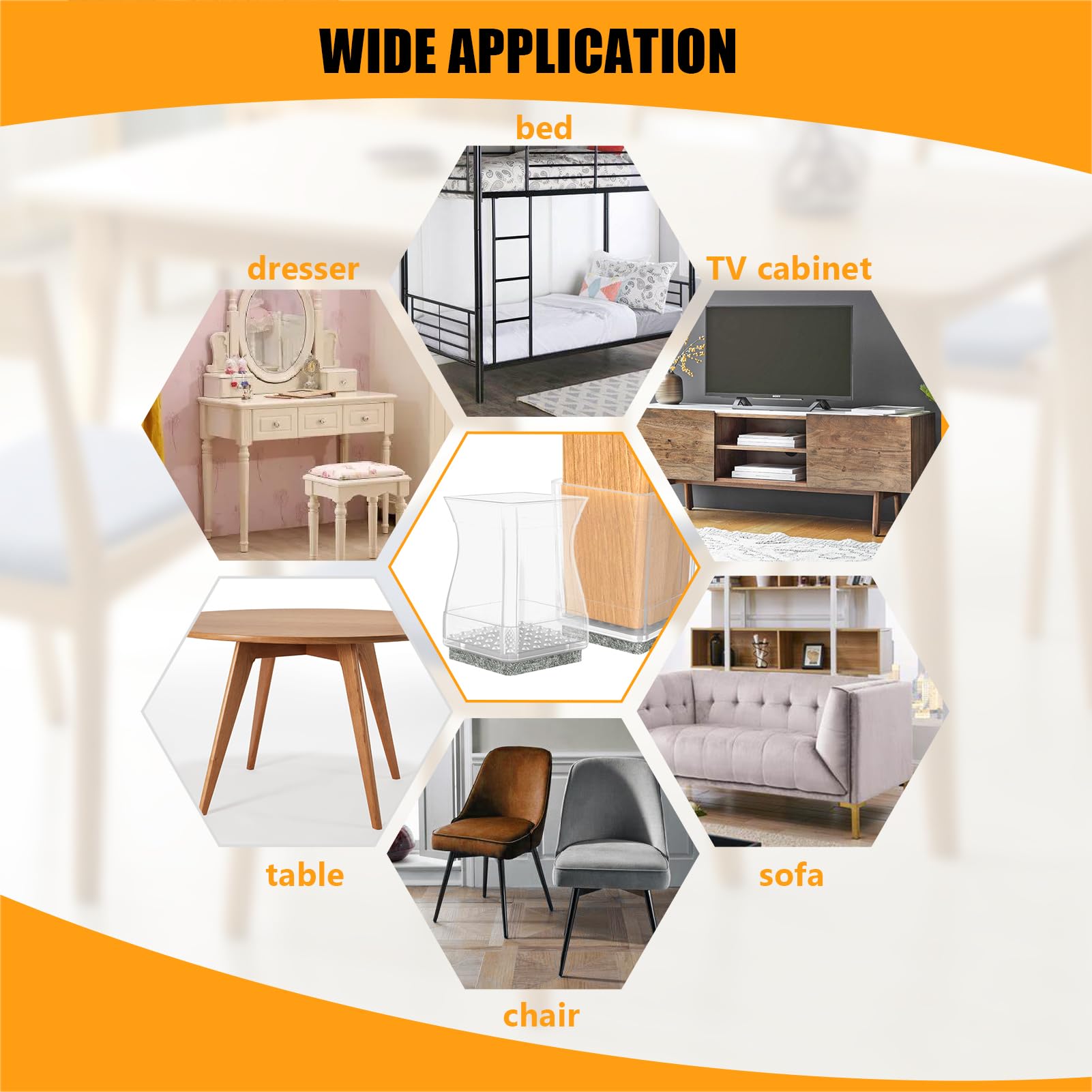 Clear Square Chair Leg Protector for Hardwood Floors (16 Count)