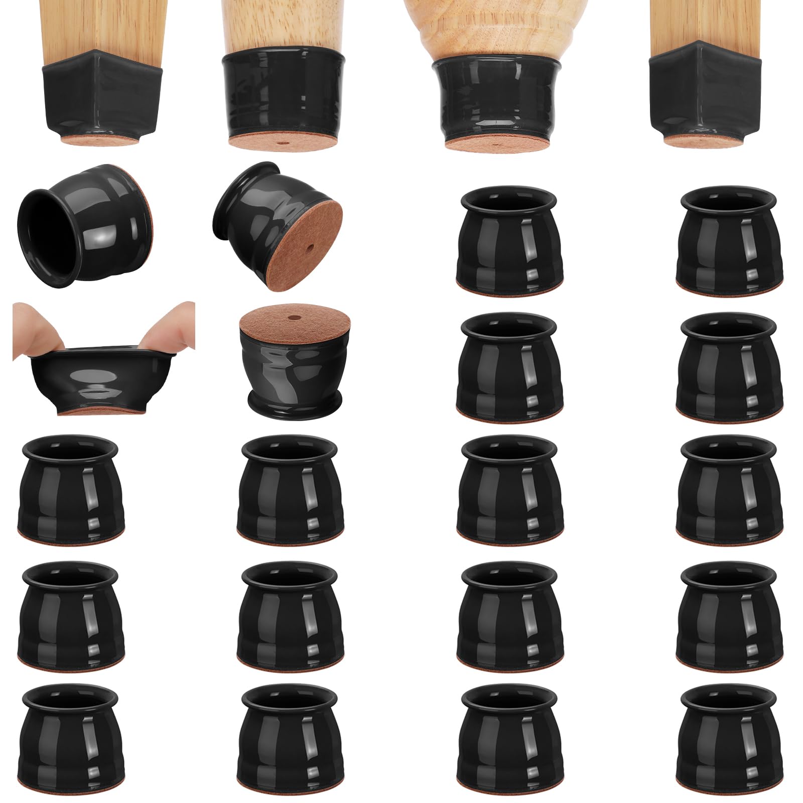 16 Pack Chair Leg Floor Protectors for Hardwood Floors (16 Count)