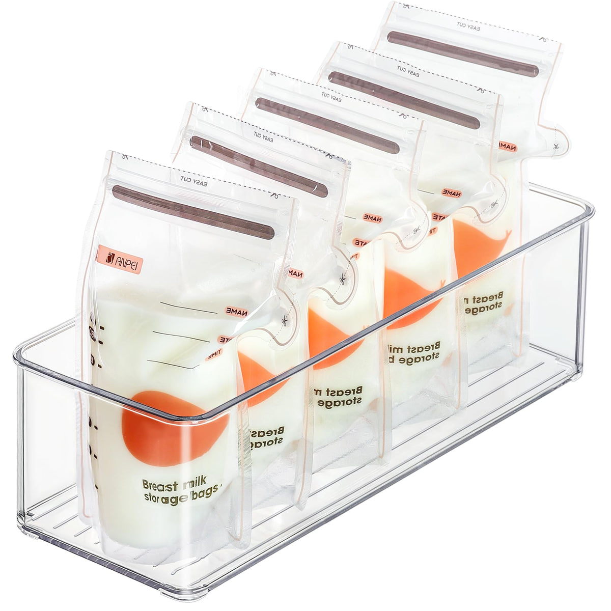 4 PACK Freezer Organizer Bins Clear Stackable Storage Bins for Fridge Organization and Storage (4 Count)