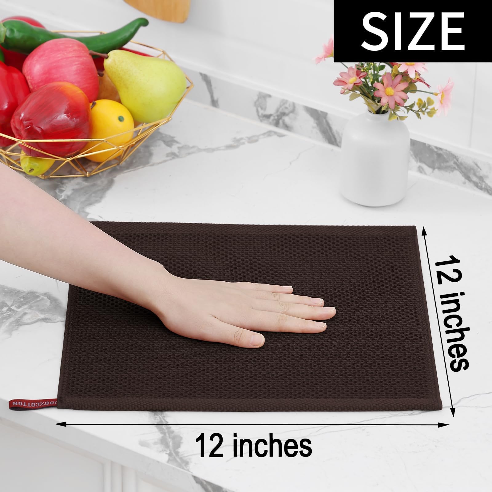 100% Cotton Waffle Weave Kitchen Dish Cloths 18 (18 Count)