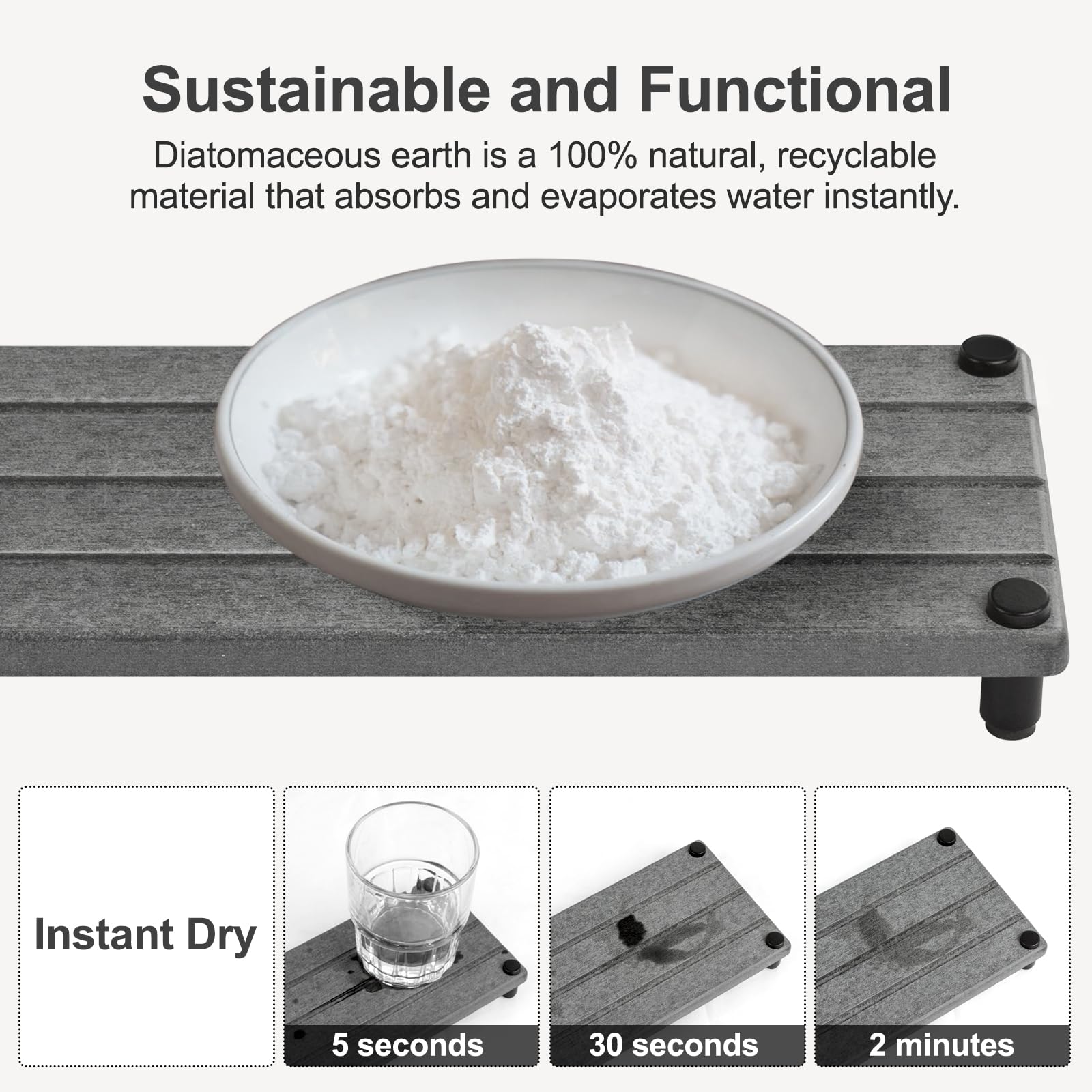 Drying Stone Tray for Kitchen & Bathroom Counter