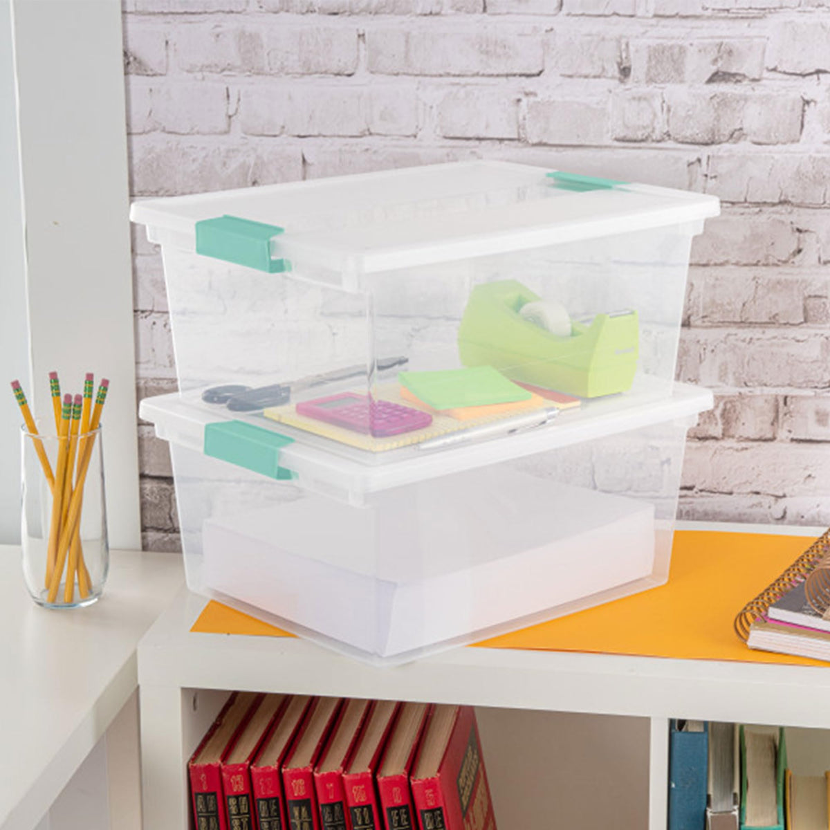 Clip Box Stackable Clear Plastic Bins (16 Count)