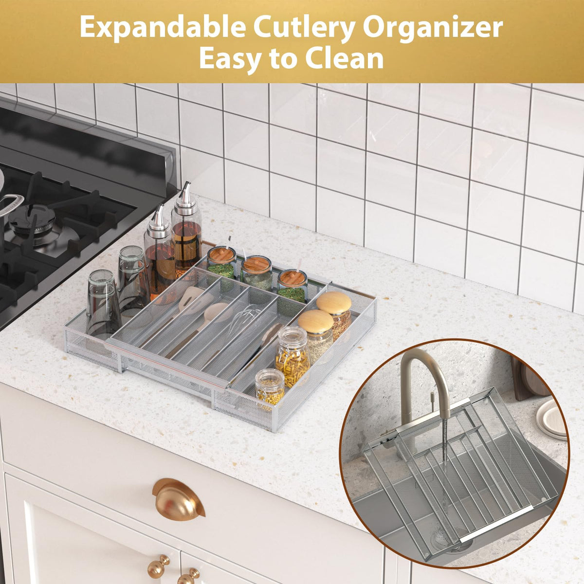 Silverware Organizer Metal Mesh