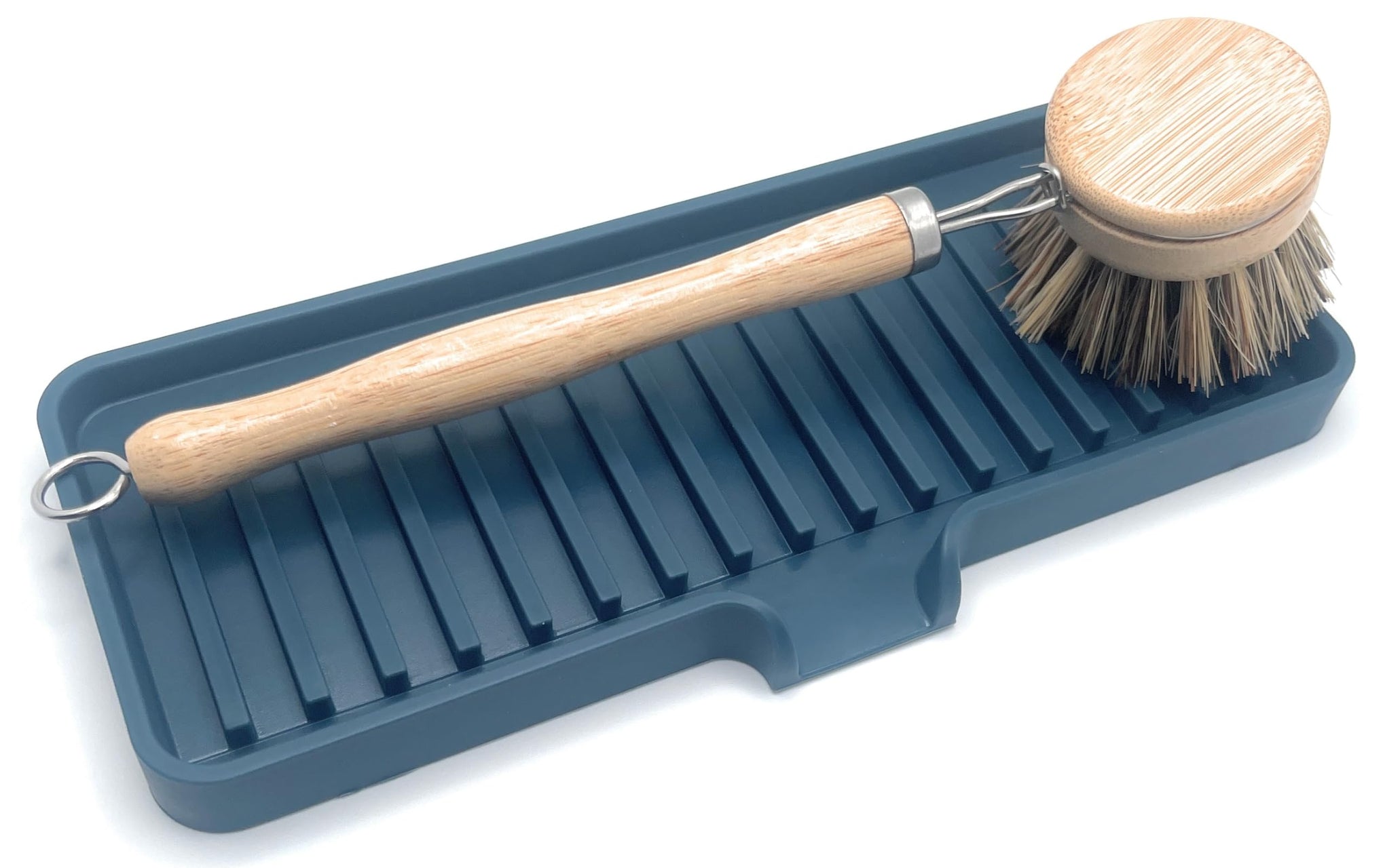 Silicone Soap Dish Tray and Sponge Holder with Drain Chute