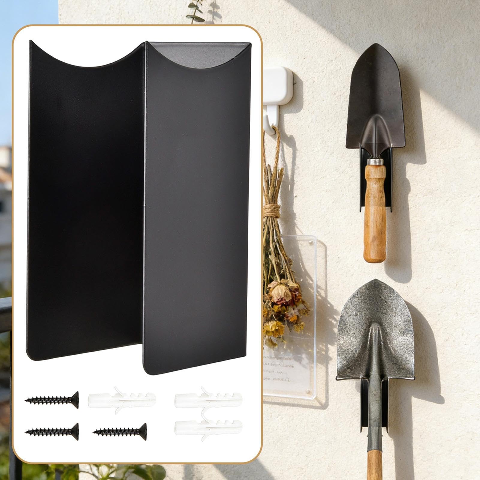 Broom Holder Wall Mount 2 Pieces Steel Wall Mount Anti