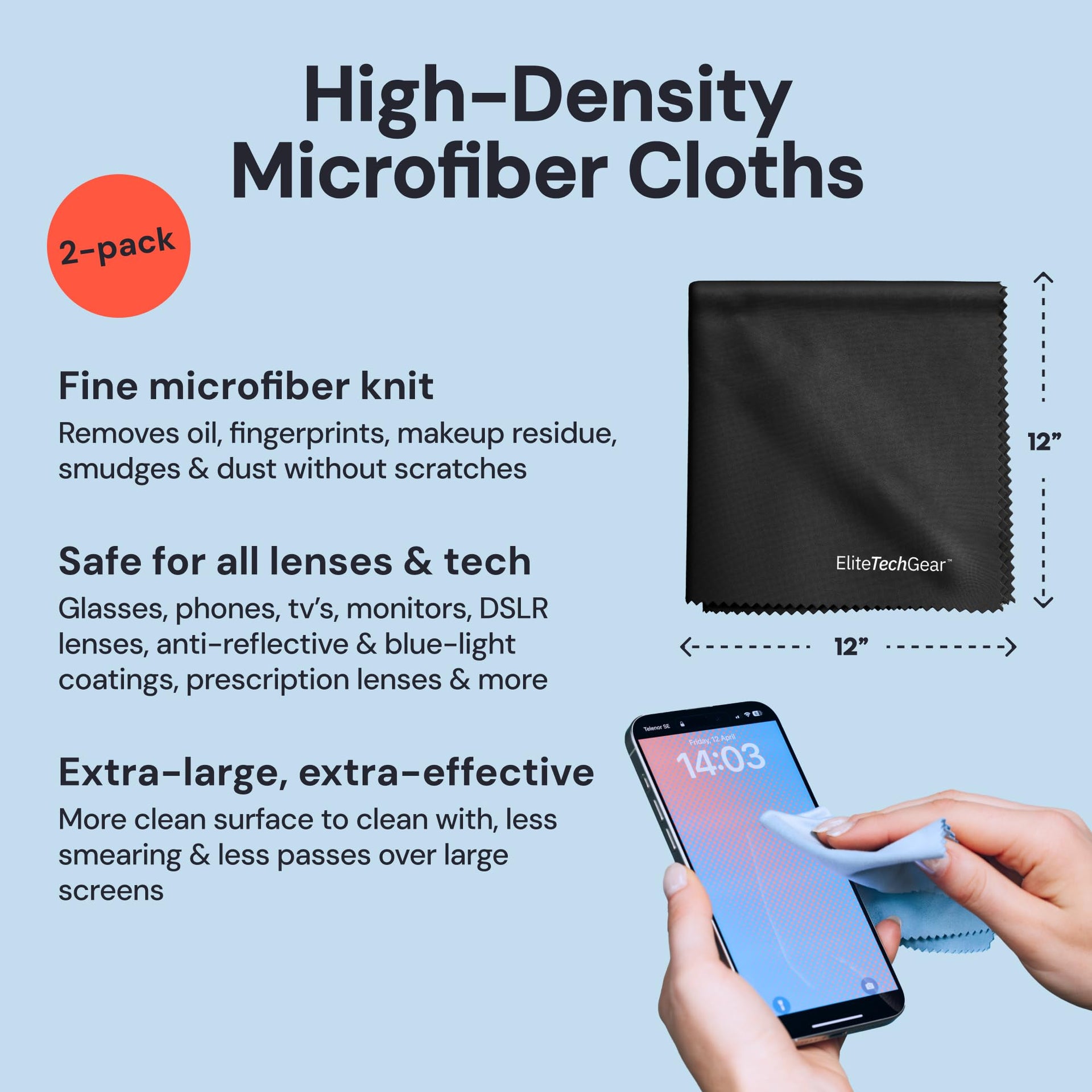 Microfiber Cleaning Cloths with Eye Glasses Cleaner Spray