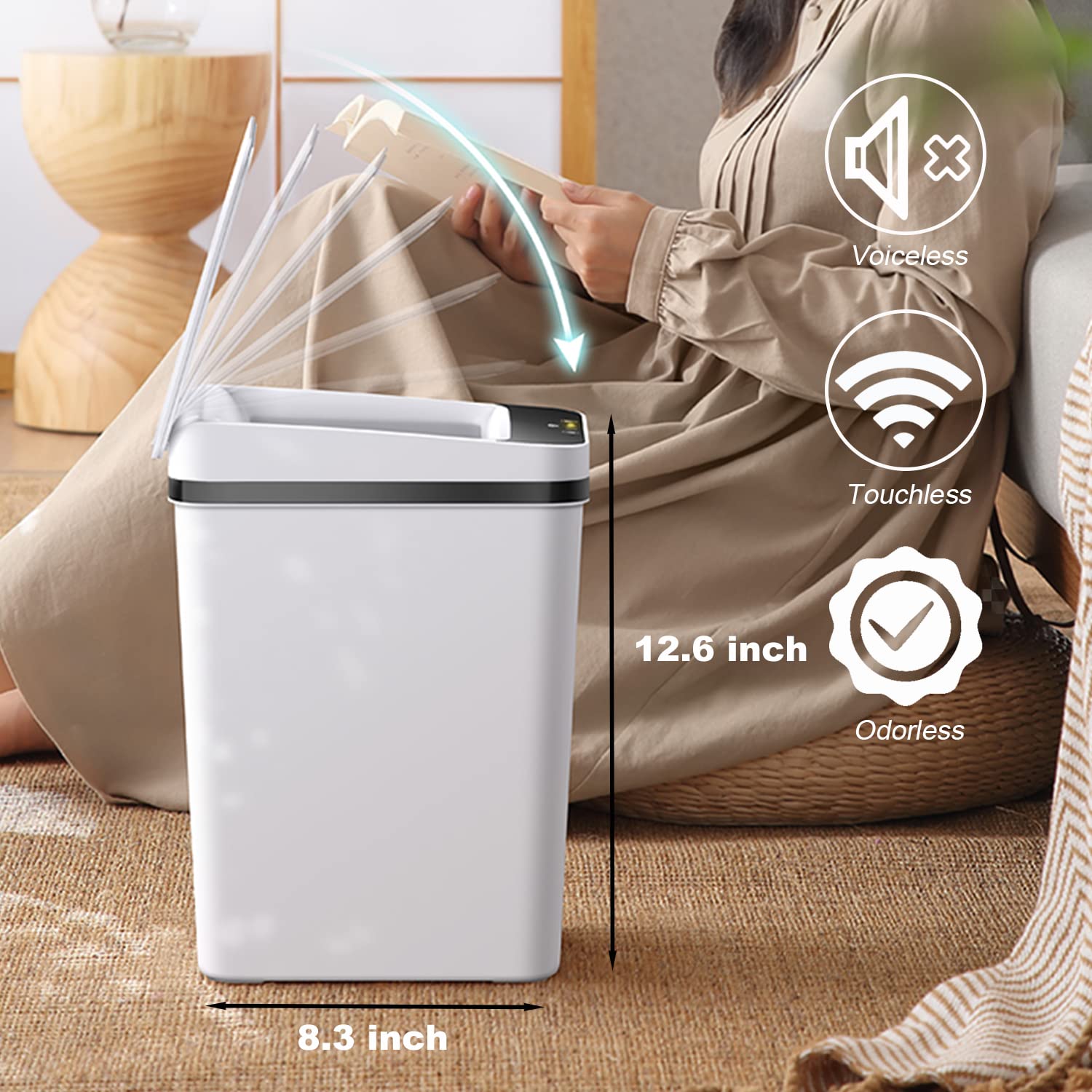 2.5 Gallon Smart Trash Can Sensor Motion