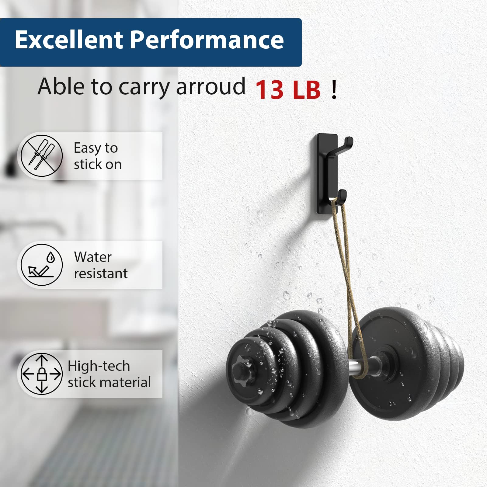12 Pack Wall Hooks for Coat and Towel (12 Count)