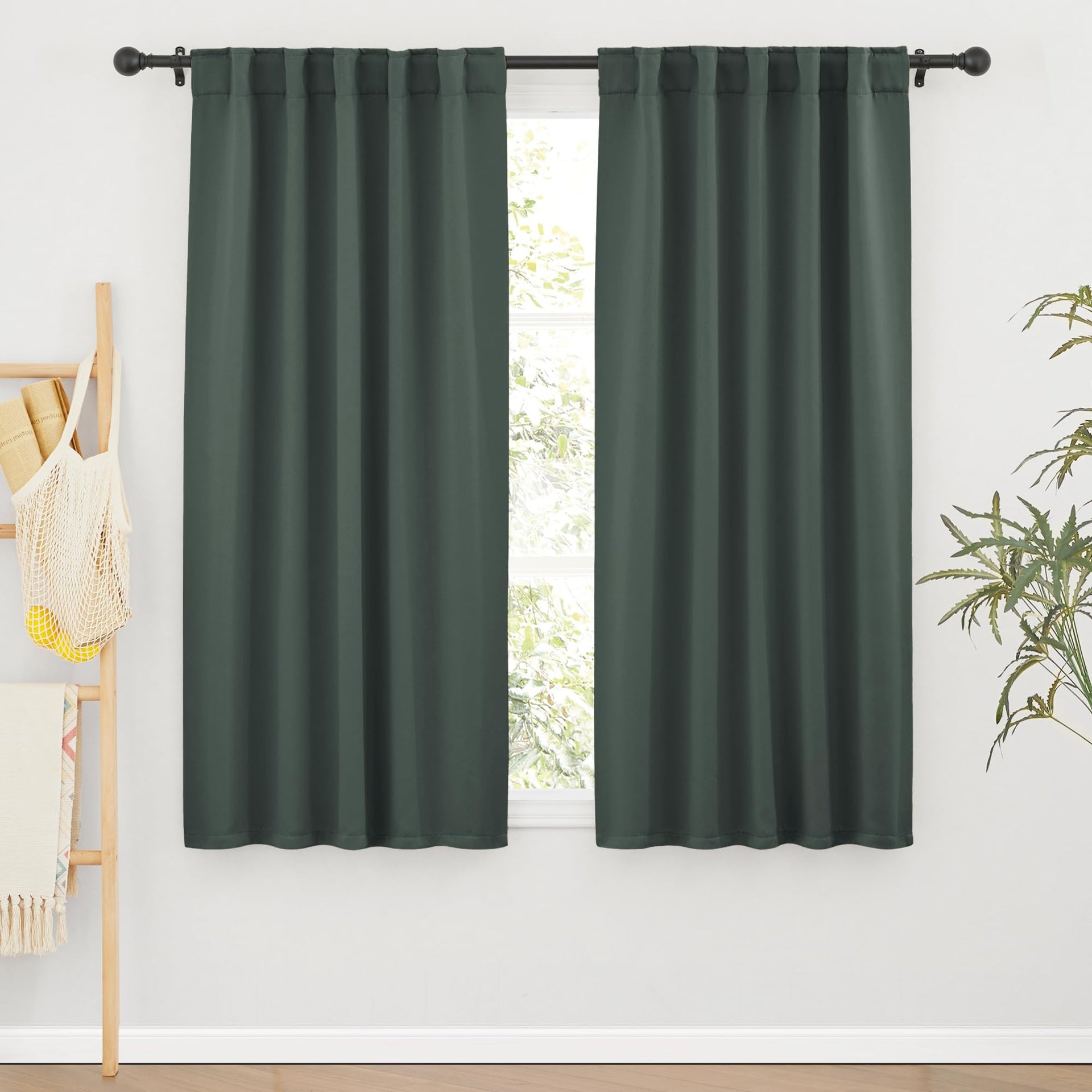 Blackout Curtains 63 inches Long for Bedroom (2 Count)