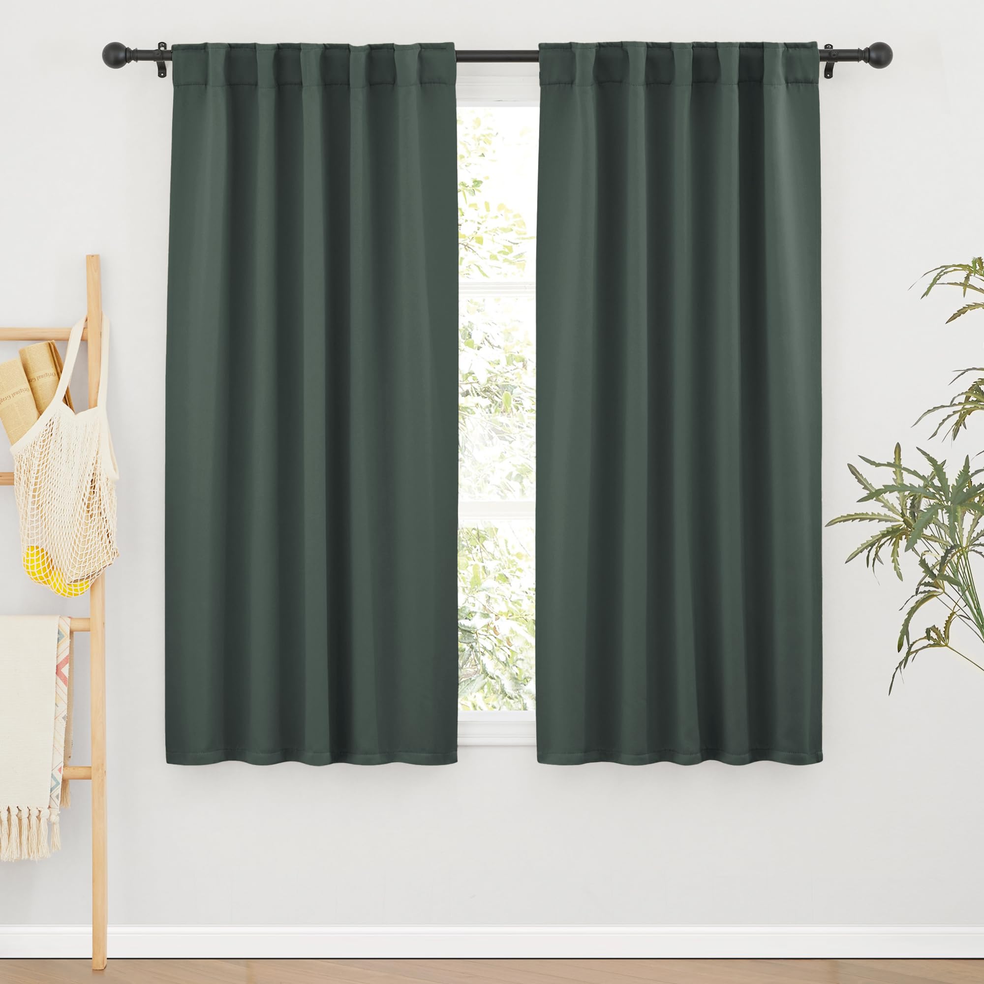 Blackout Curtains 63 inches Long for Bedroom (2 Count)