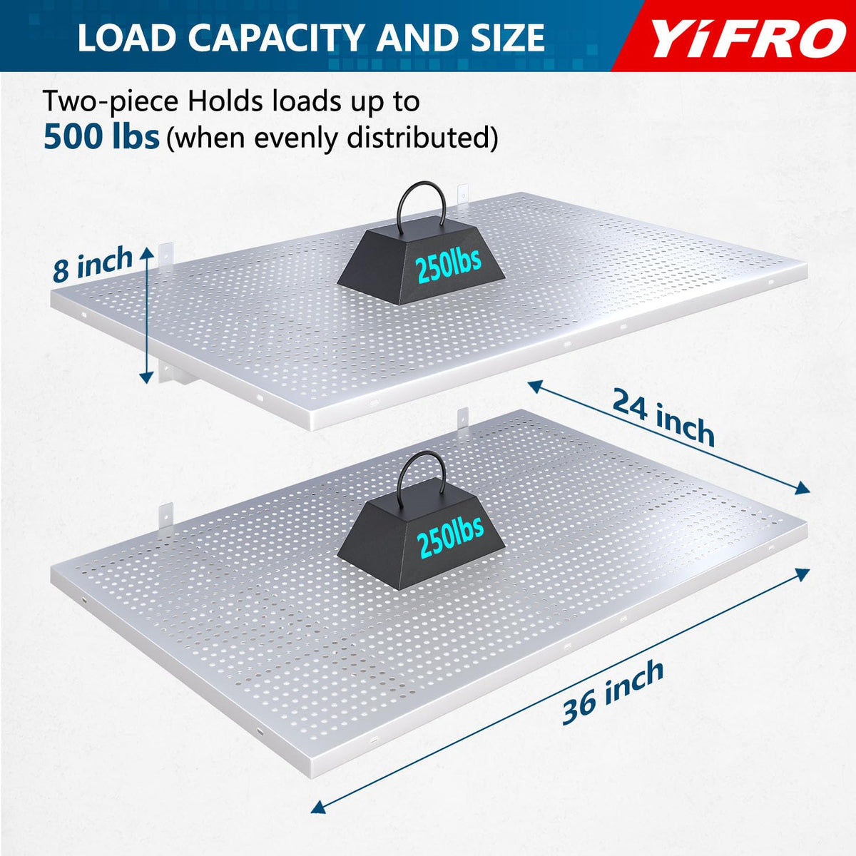2 Pack 2x3ft Heavy Duty Garag e Wall Shelving (24 System)