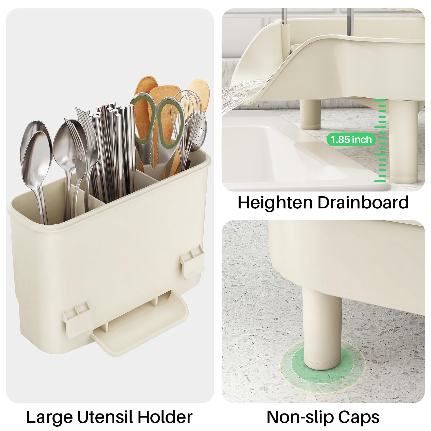 Expandable Dish Drying Rack for Small Kitchen Counter