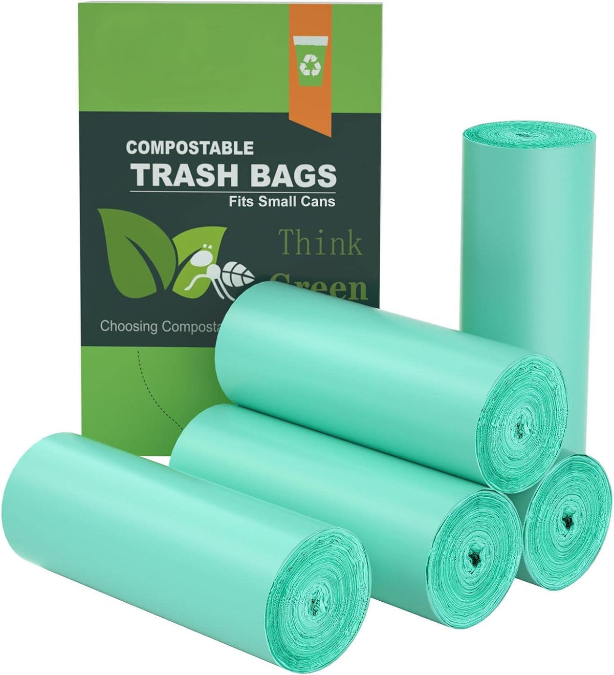 200PCS AYOTEE Compostable Trash Bags 1.2 Gallon Unscented Biodegradable Compost Bags (200 Count)