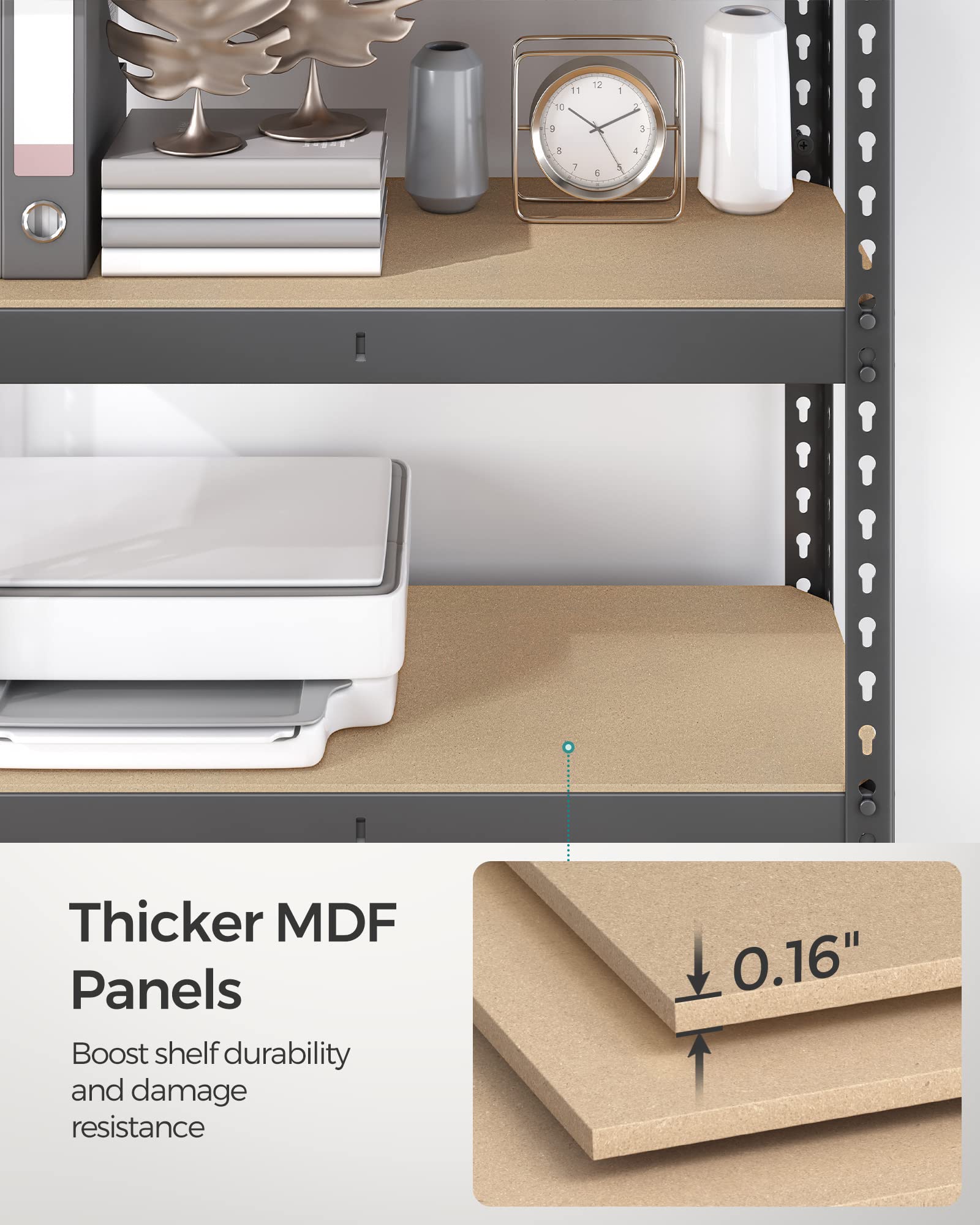 5 Tier Metal Storage Shelves with Boltless Assembly (2 Count)