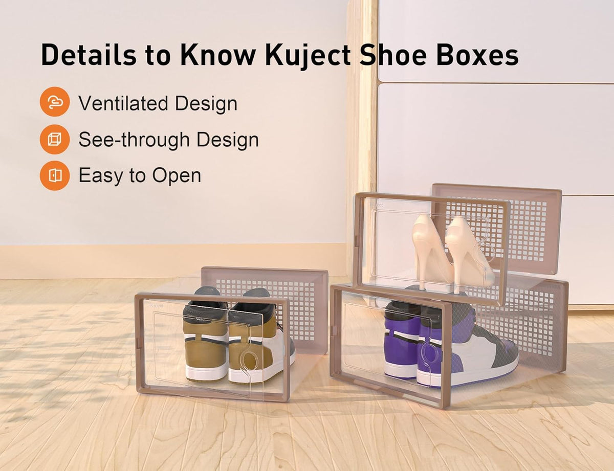 X Large Shoe Storage Boxes Organizers for Closet 12 Pack (12 Count)