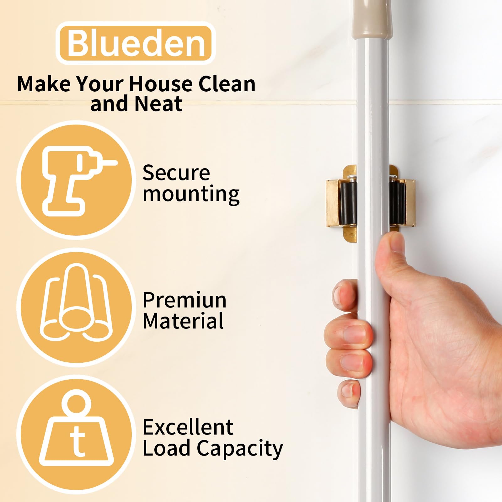 4pcs Anti Slip Broom and Mop Holder (6.08 Ounce)