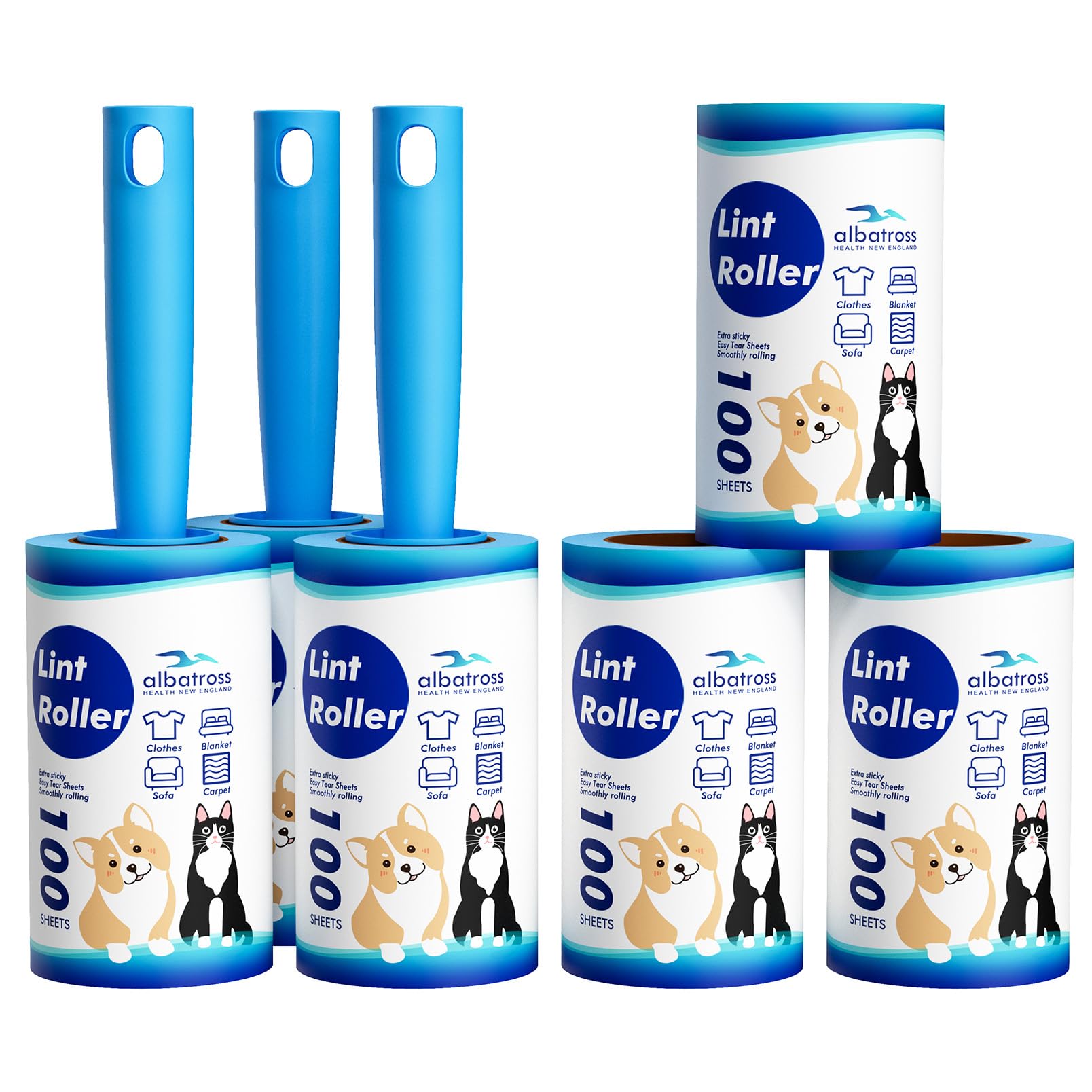 Lint Rollers for Pet Hair Extra Sticky (600 Count)