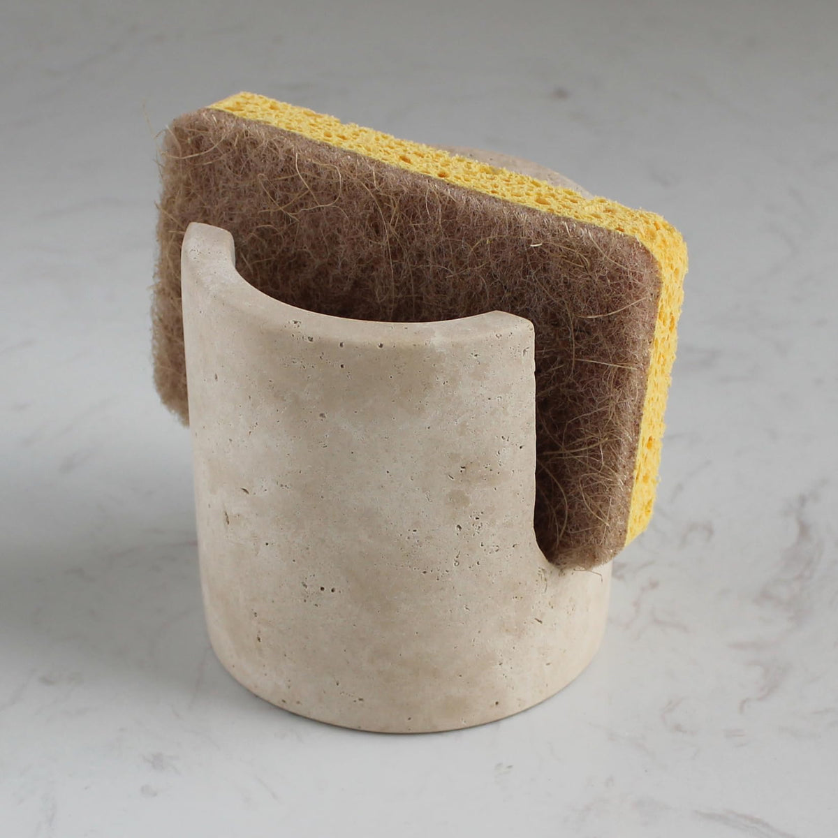 Natural Marble Travertine Sponge Holder for Kitchen Counter