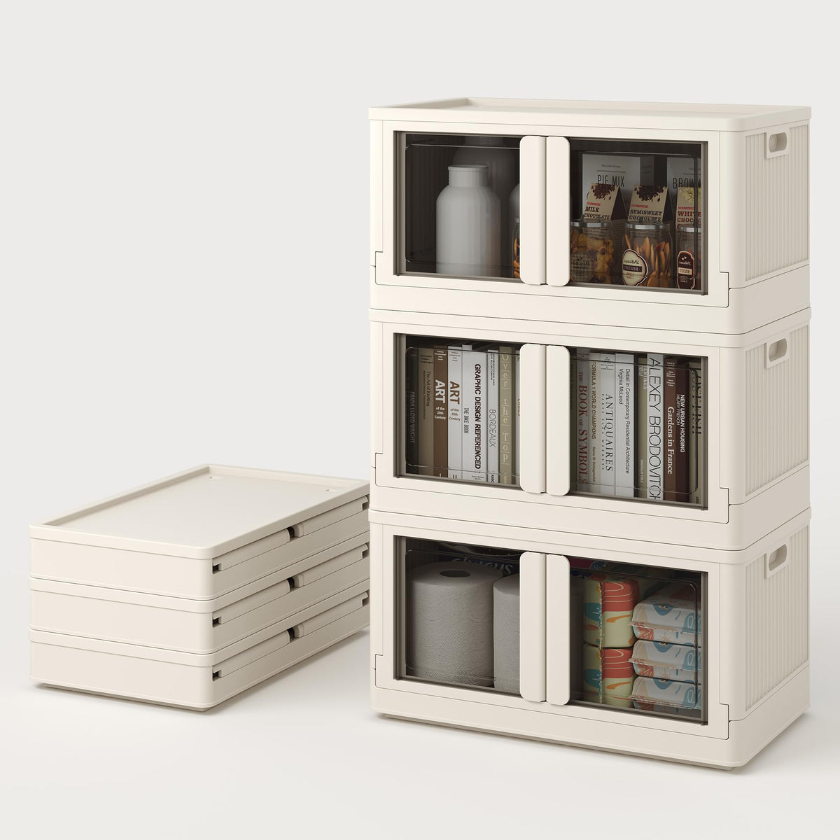 228 QT Stackable Plastic Storage Bins With Lids (3 Count)