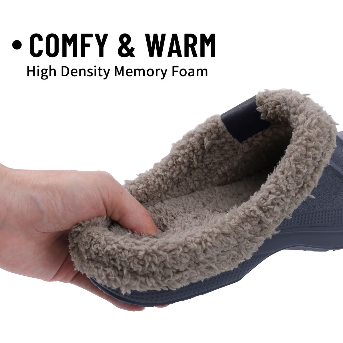 Fur Lined Clogs for Women & Men Fuzzy Slippers with Memory Foam