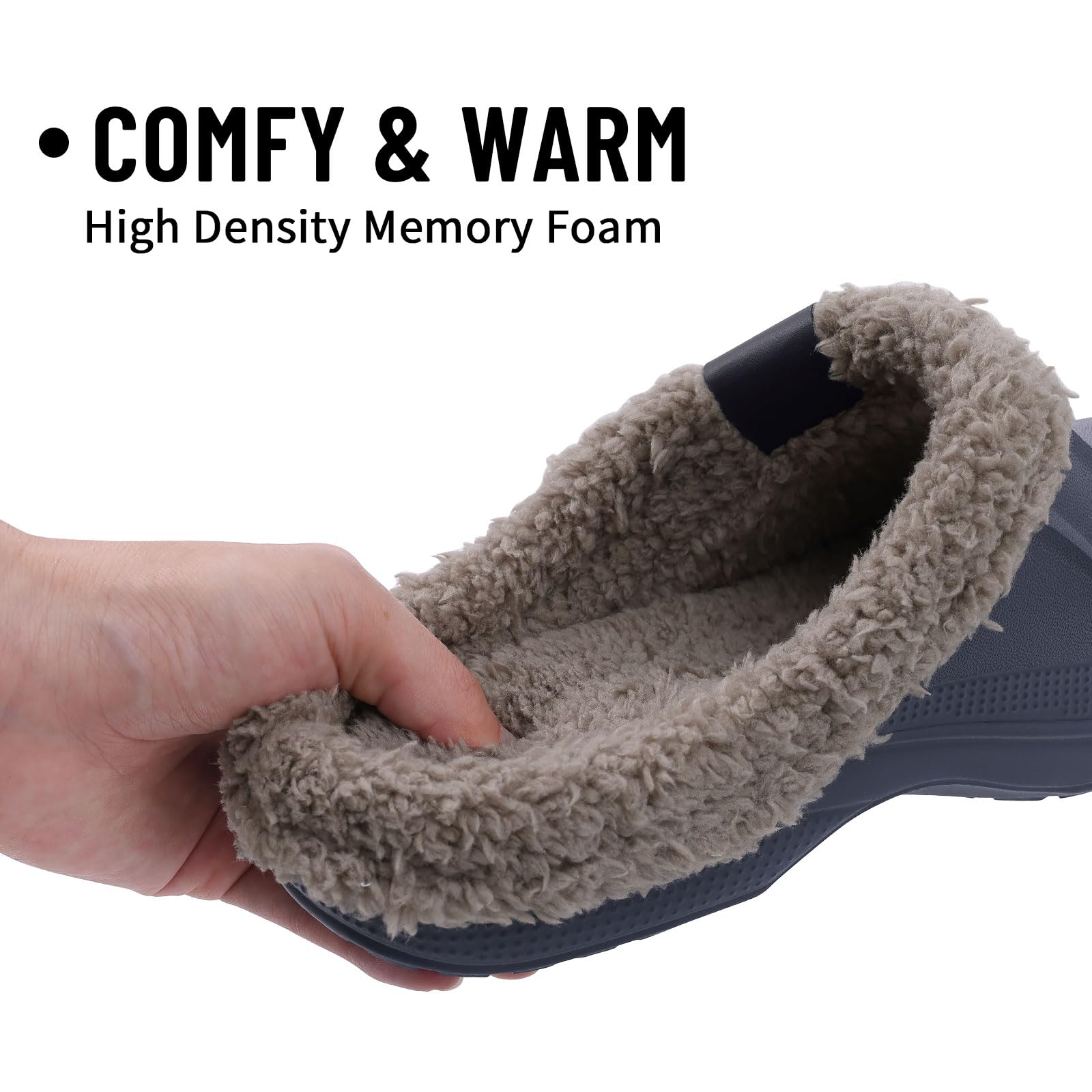 Fur Lined Clogs for Women & Men Fuzzy Slippers with Memory Foam