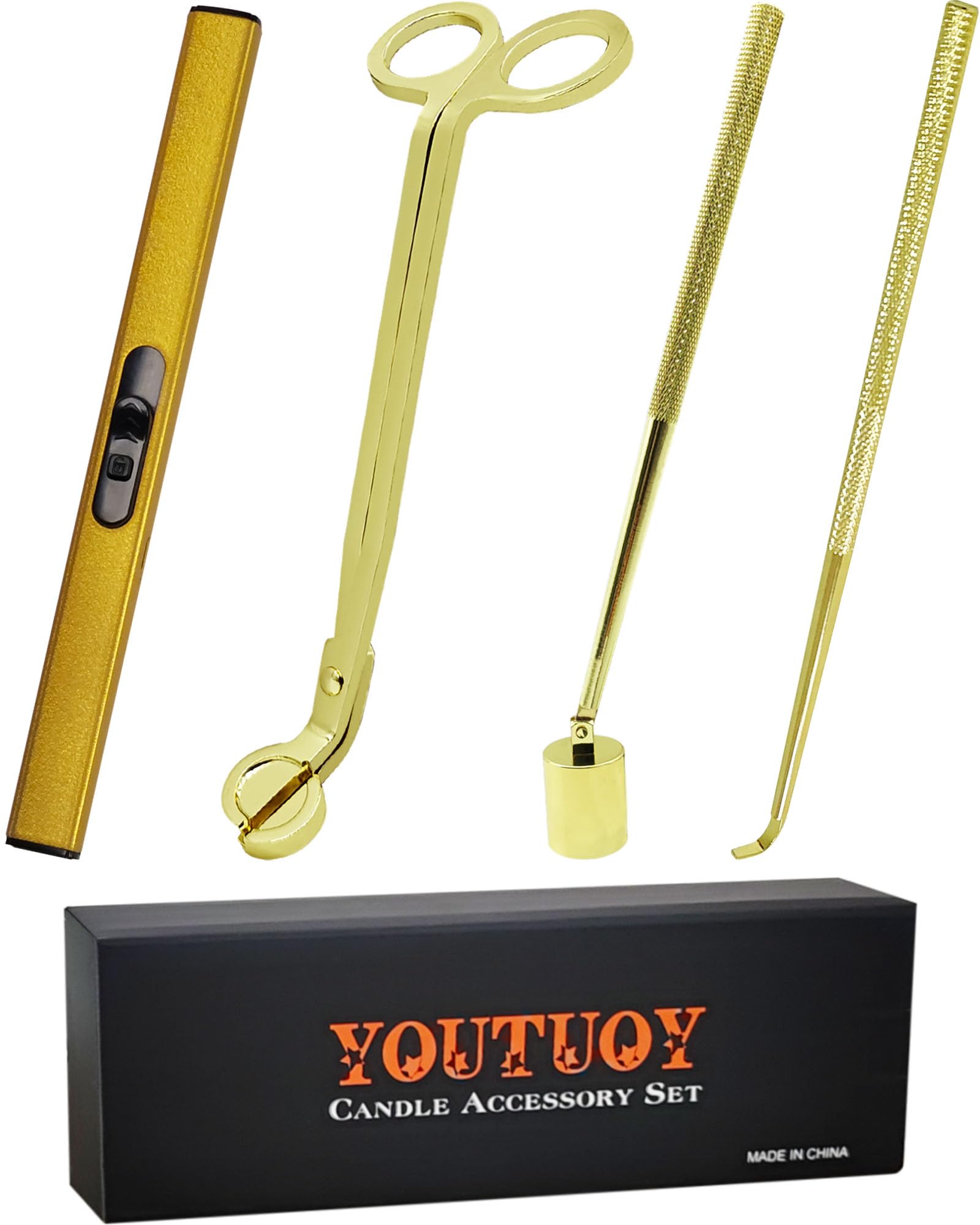 4 in1 Candle Accessory Set with Rechargeable Candle Lighter