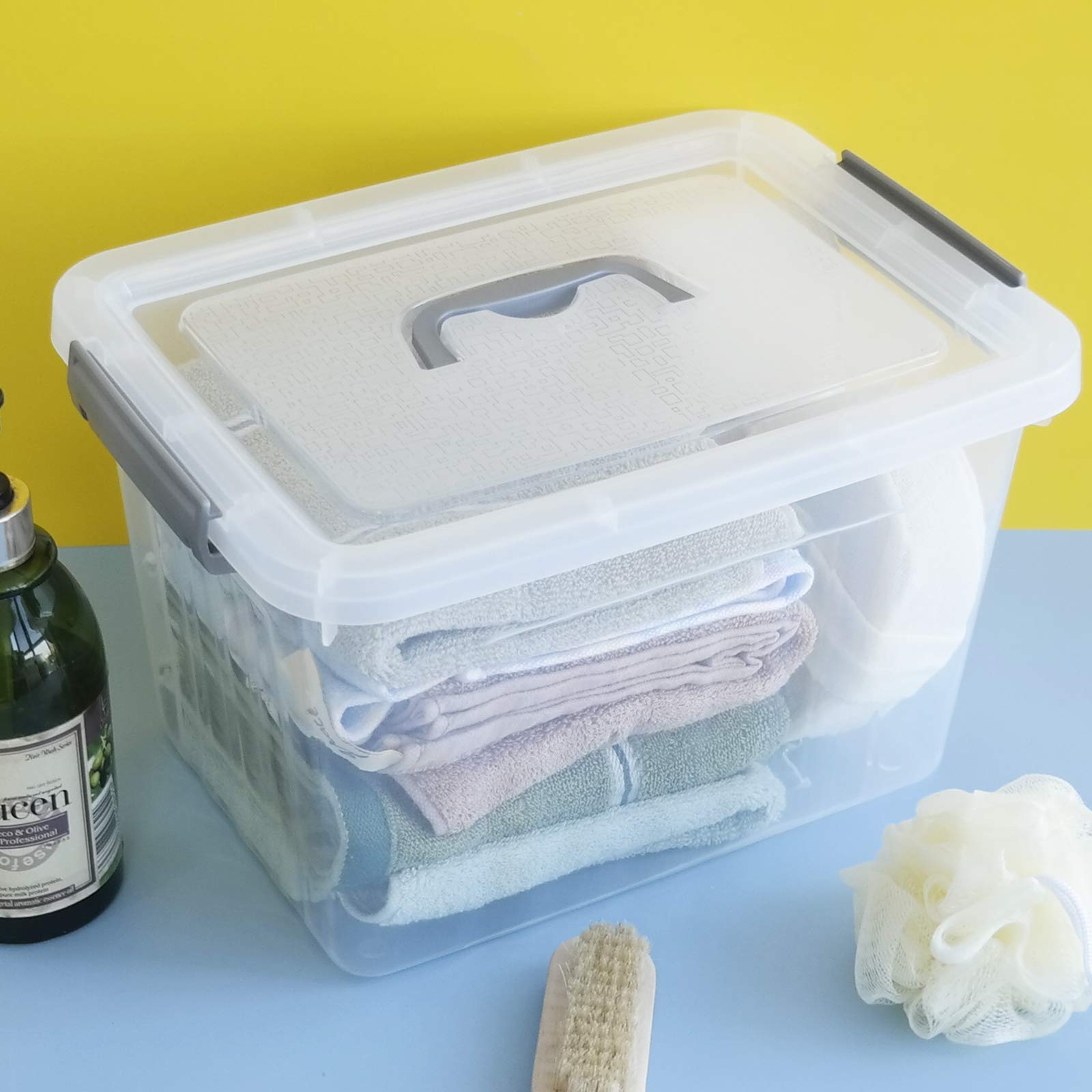 6 Pack Clear Plastic Storage Latch Box with Lids (6 Count)