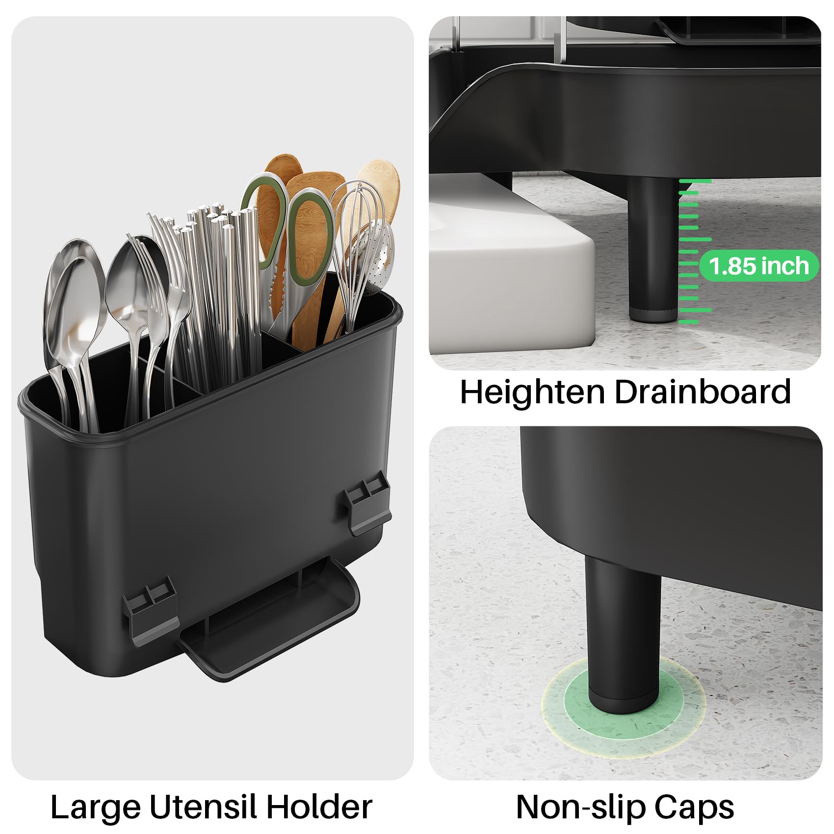 Expandable Dish Drying Rack for Small Kitchen Counter