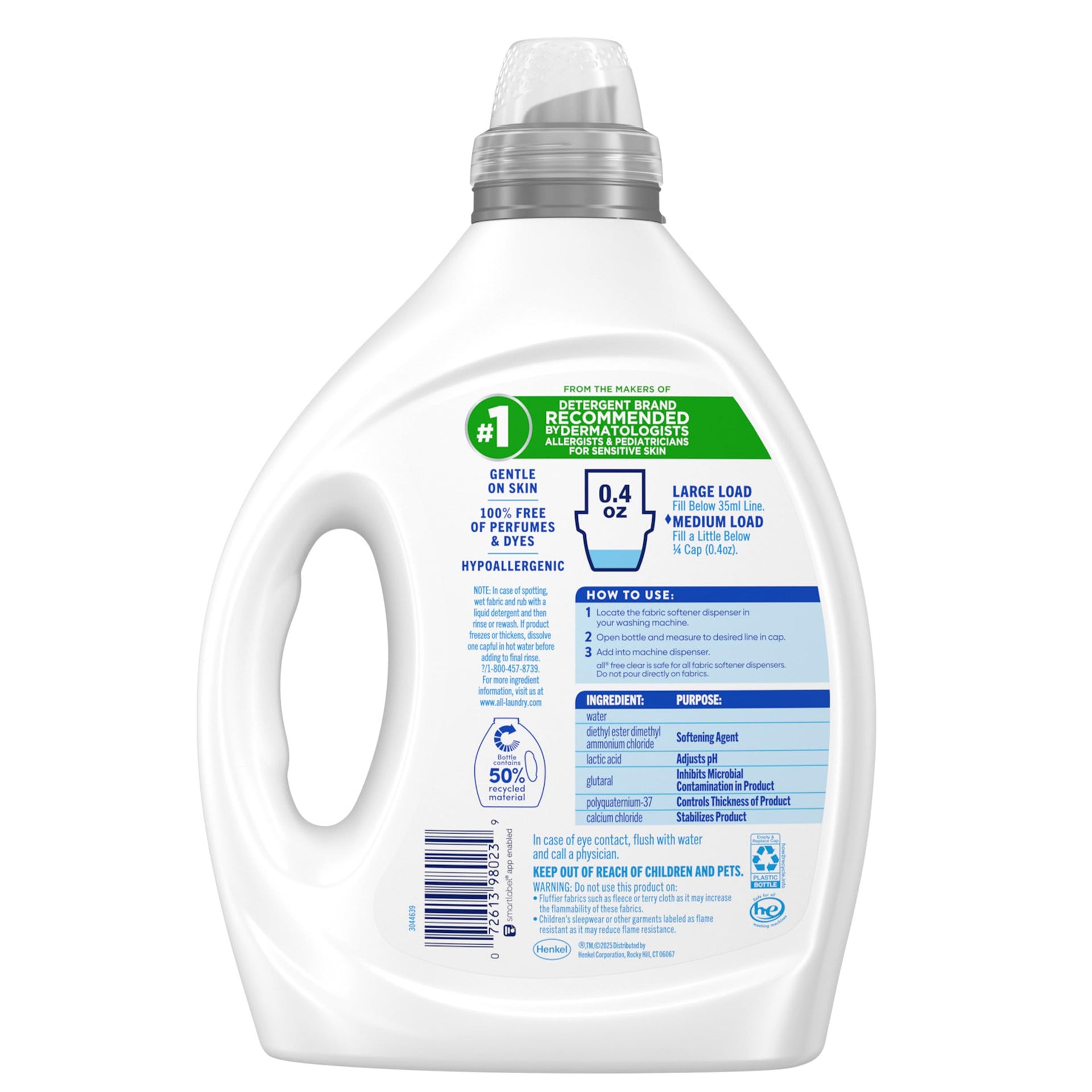 Free Clear Liquid Fabric Softener for Sensitive Skin (80 Fl Oz)