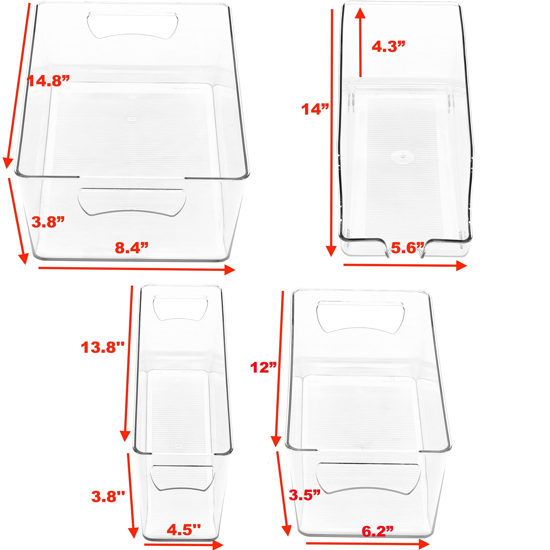 Refrigerator Storage Organizer Bins (6 Count)