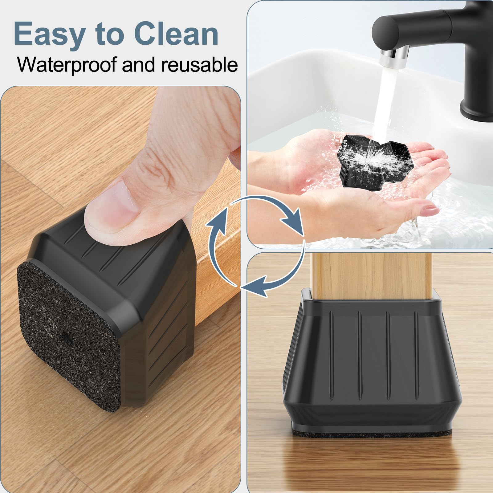 24PCS Square Chair Leg Floor Protectors for Hardwood Floors (24 Count)