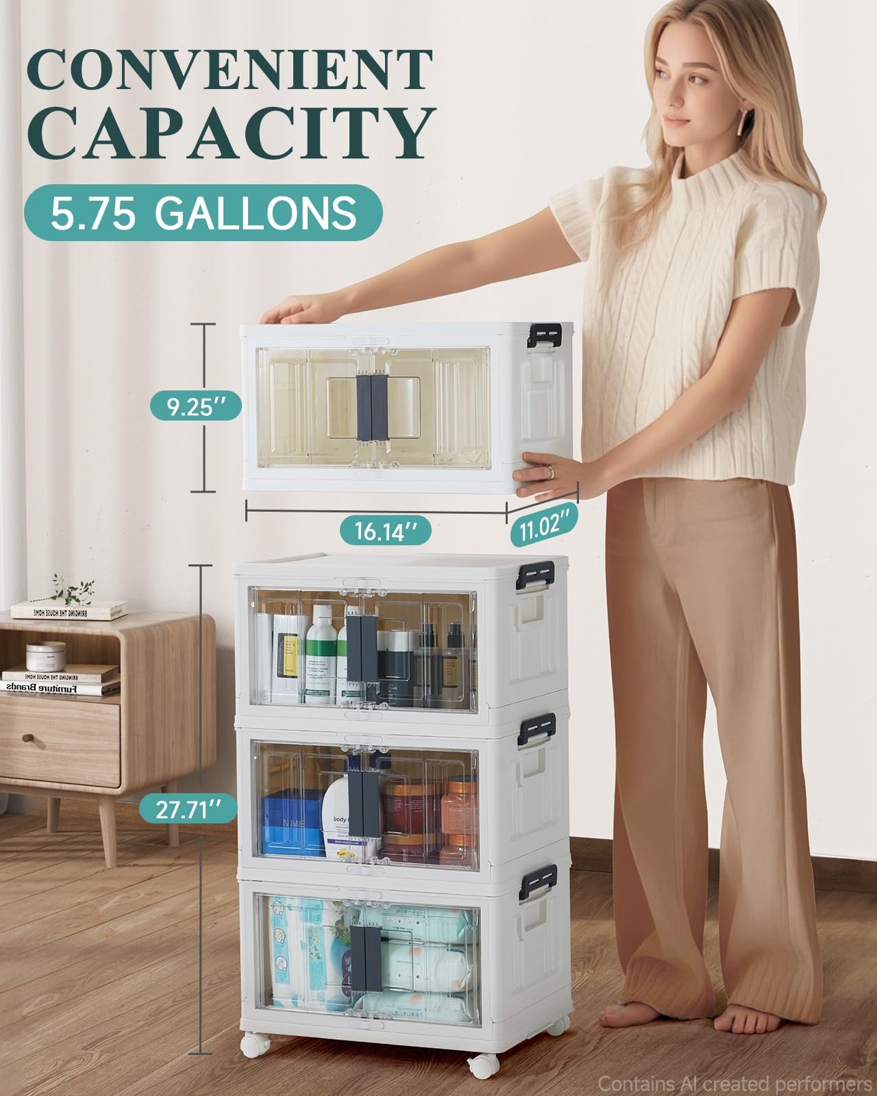 23QT Storage Bins with Lids for Closet