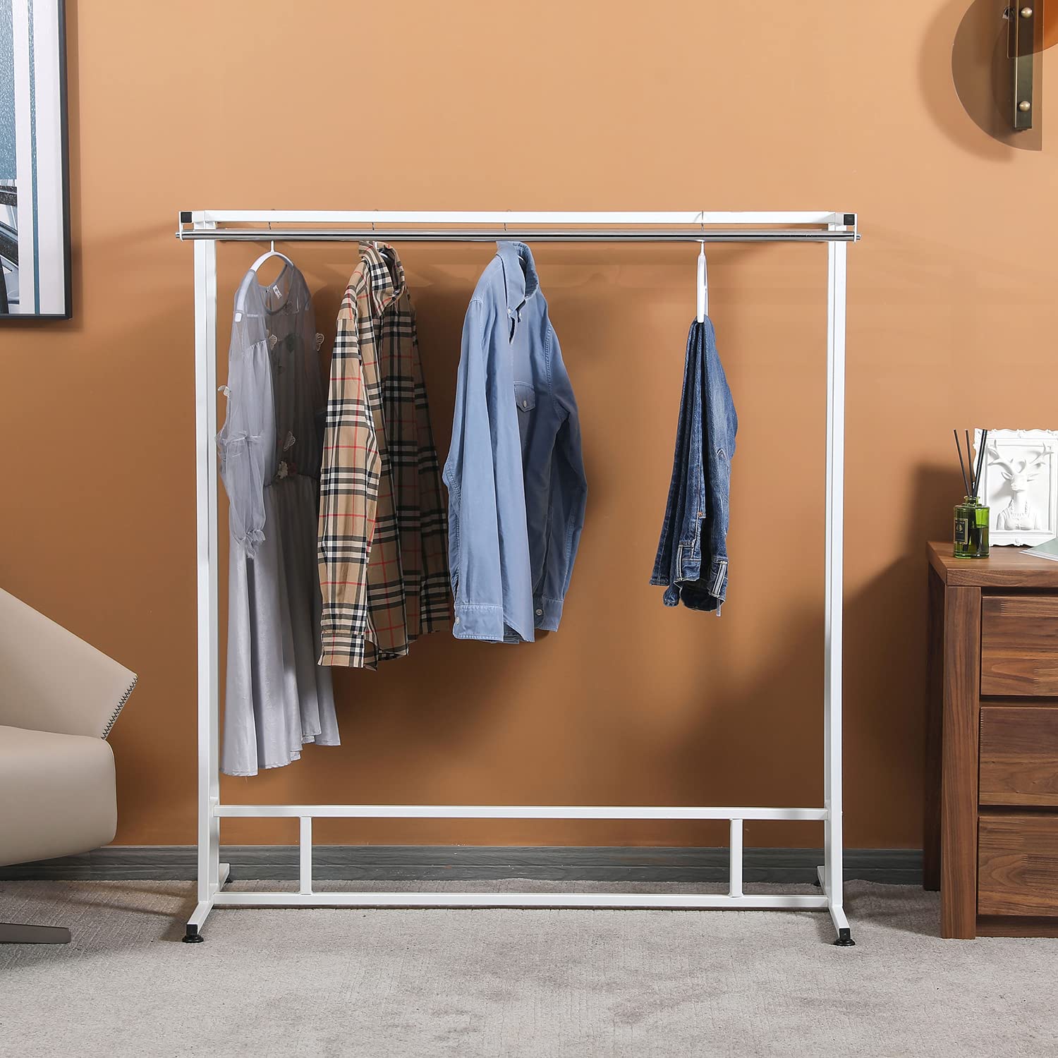 White Metal Garment Rack